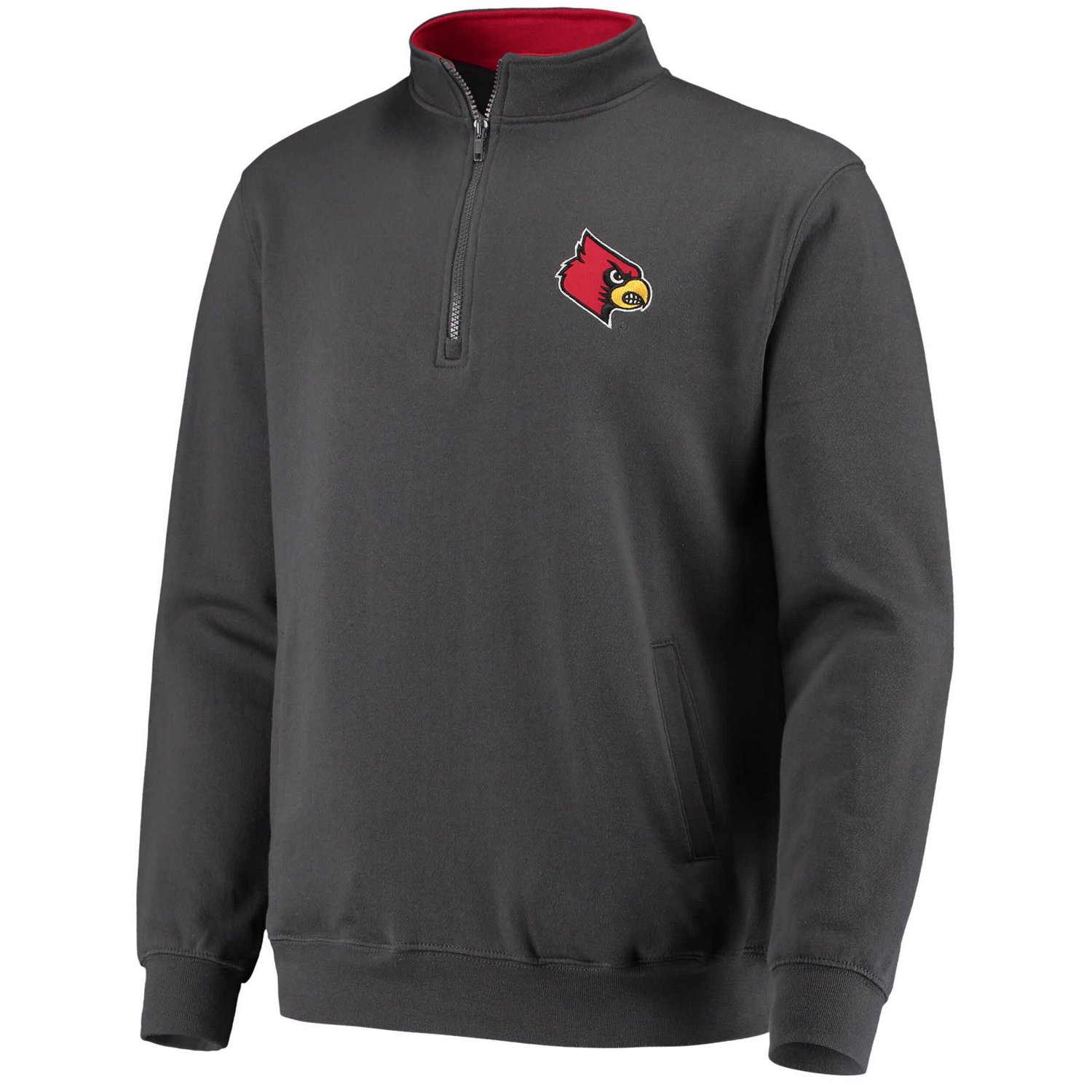 Colosseum Heathered Gray Louisville Cardinals Tortugas Team Logo Quarter-Zip Jacket - view number 2