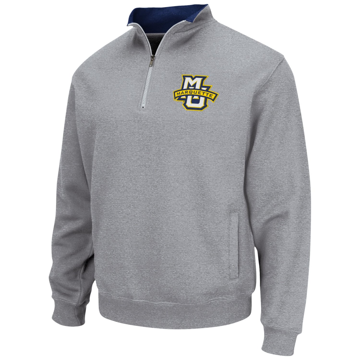 Colosseum Heathered Gray Marquette Golden Eagles Tortugas Team Logo Quarter-Zip Jacket                                           - view number 2