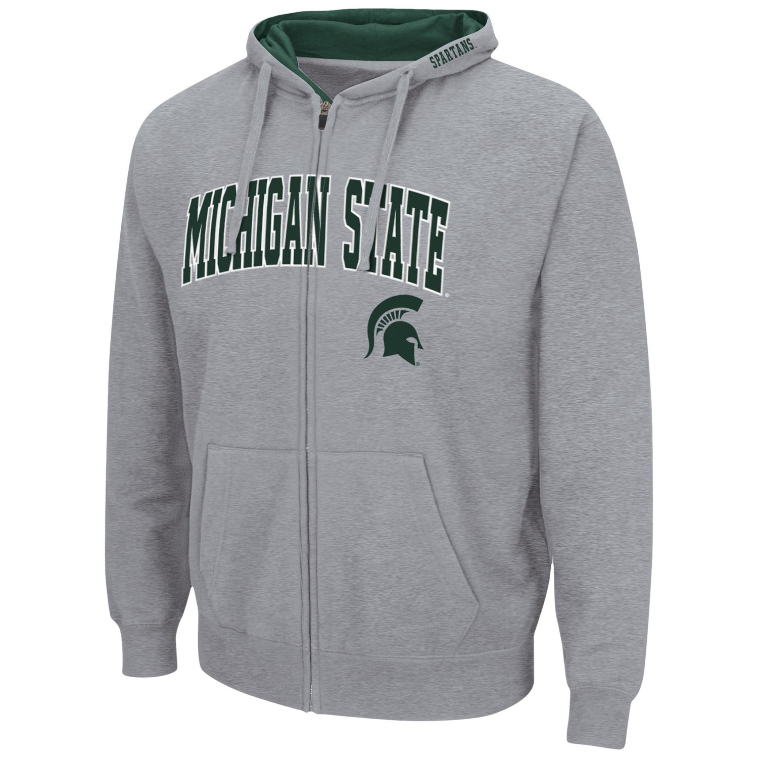 Colosseum Heathered Gray Michigan State Spartans Arch  Logo 30 Full-Zip Hoodie - view number 2