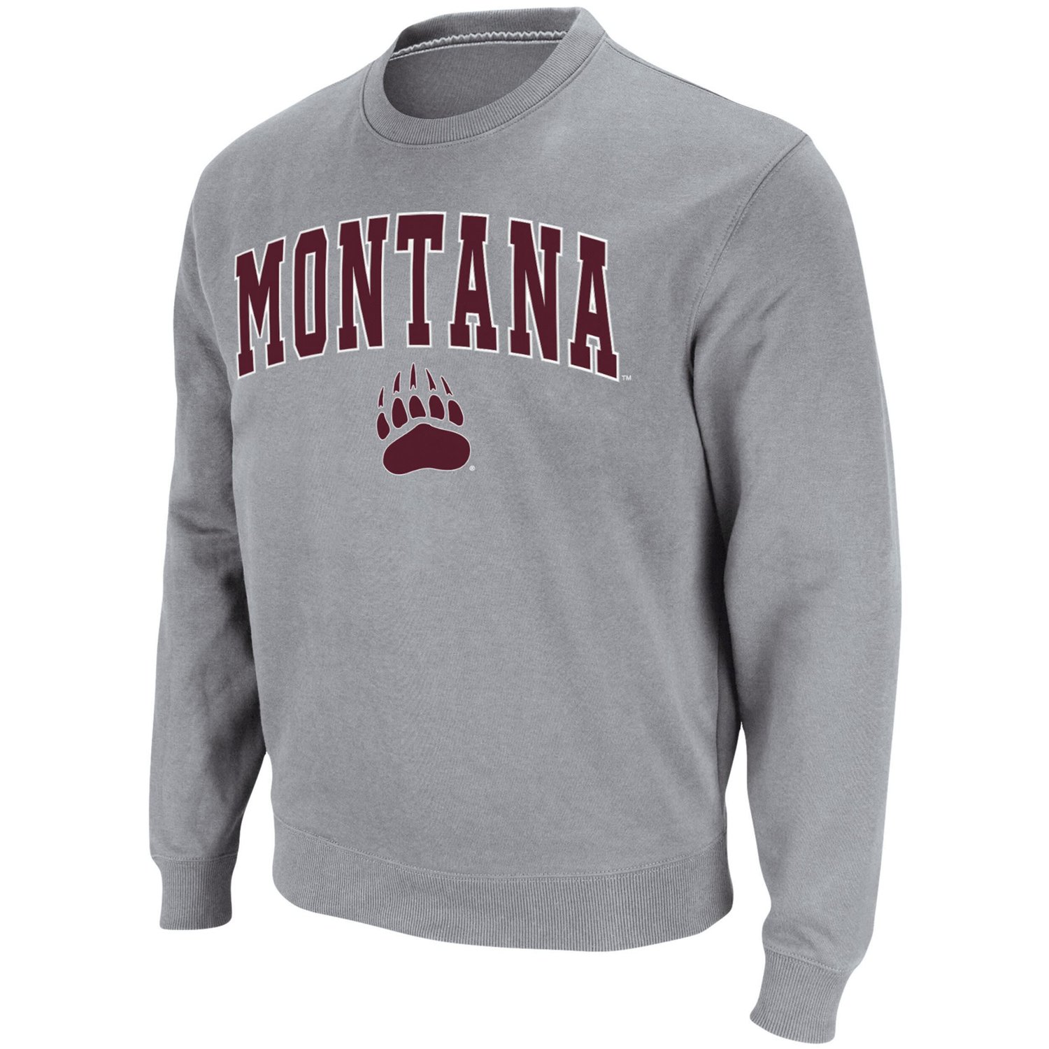Colosseum Heathered Gray Montana Grizzlies Arch  Logo Tackle Twill Pullover Sweatshirt                                           - view number 2