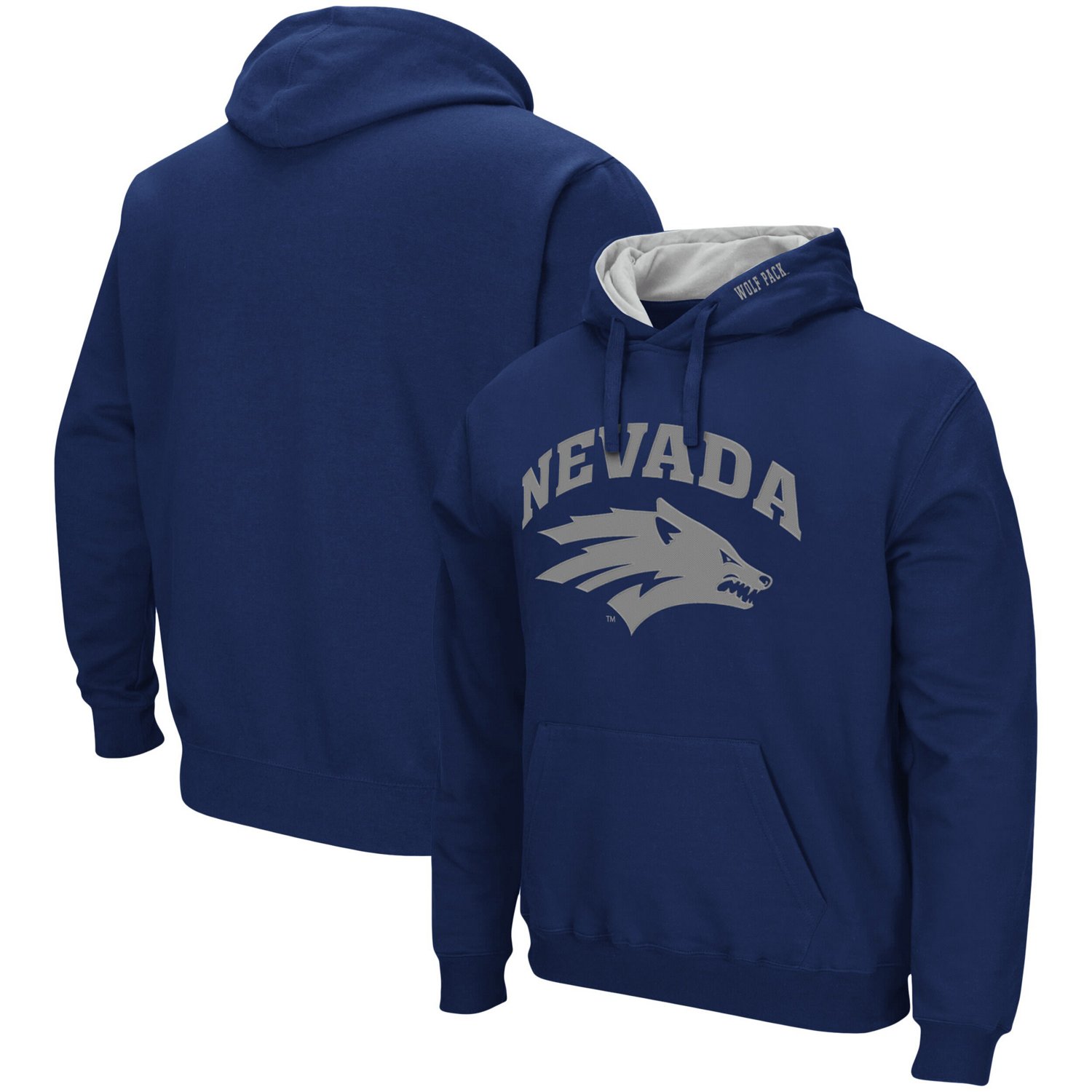 Colosseum Heathered Gray Nevada Wolf Pack Arch and Logo Pullover Hoodie