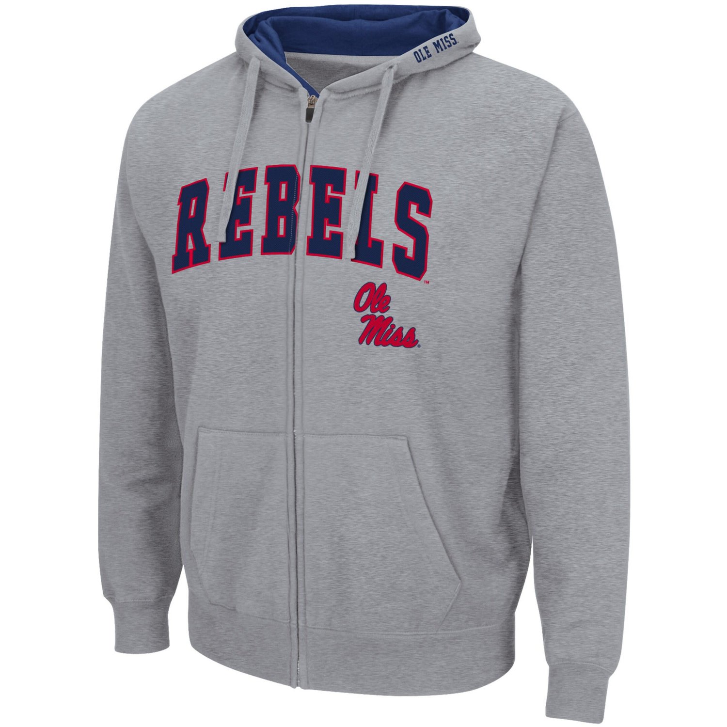 Colosseum Heathered Gray Ole Miss Rebels Arch  Logo 30 Full-Zip Hoodie - view number 2