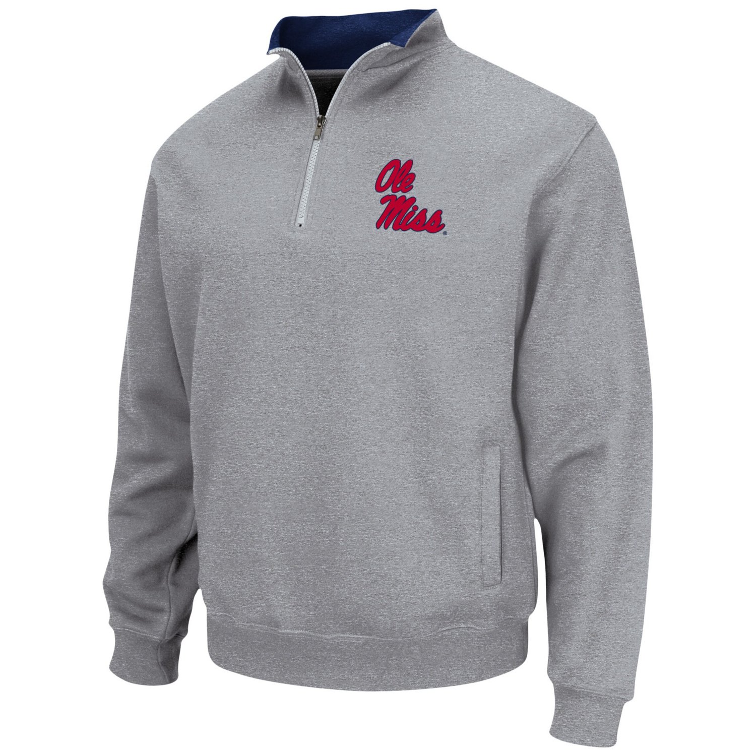 Colosseum Heathered Gray Ole Miss Rebels Tortugas Team Logo Quarter-Zip Jacket - view number 2