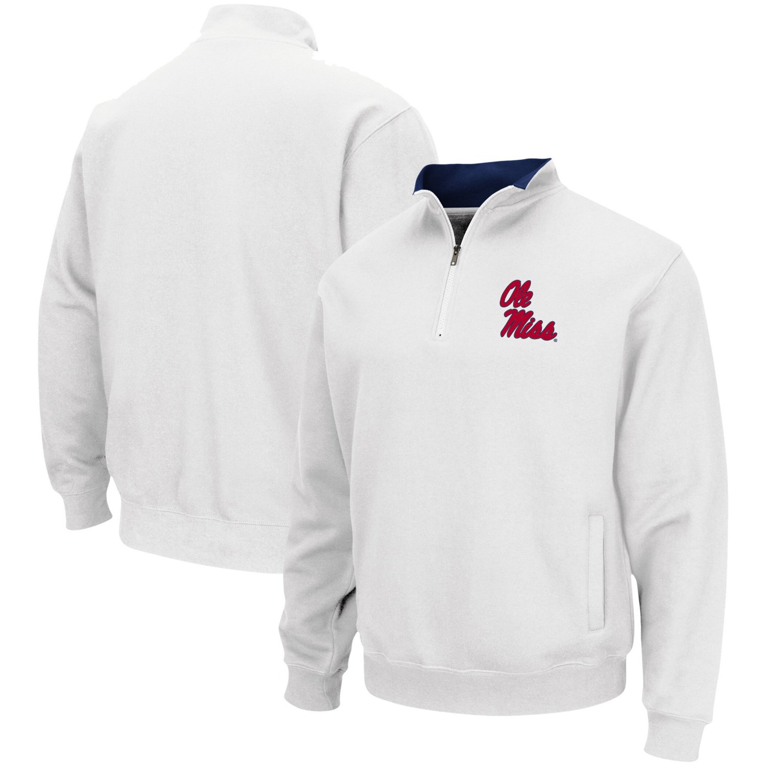 Colosseum Heathered Gray Ole Miss Rebels Tortugas Team Logo Quarter-Zip Jacket