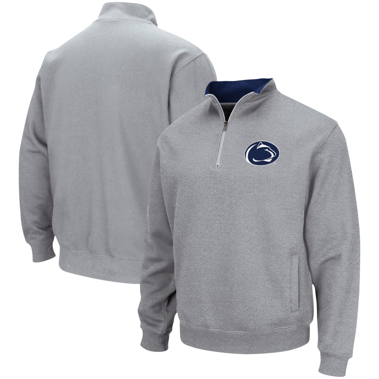 Colosseum Heathered Gray Penn State Nittany Lions Tortugas Team Logo Quarter-Zip Jacket - view number 1