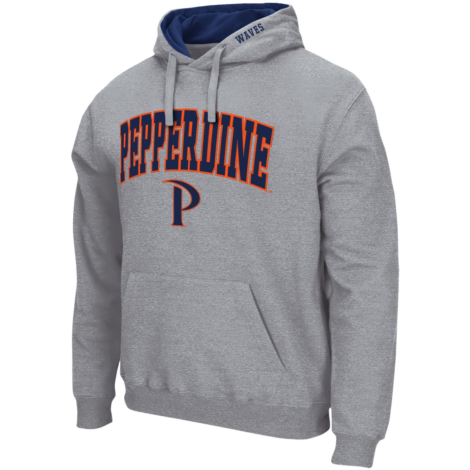 Colosseum Heathered Gray Pepperdine Waves Arch and Logo Pullover Hoodie - view number 2