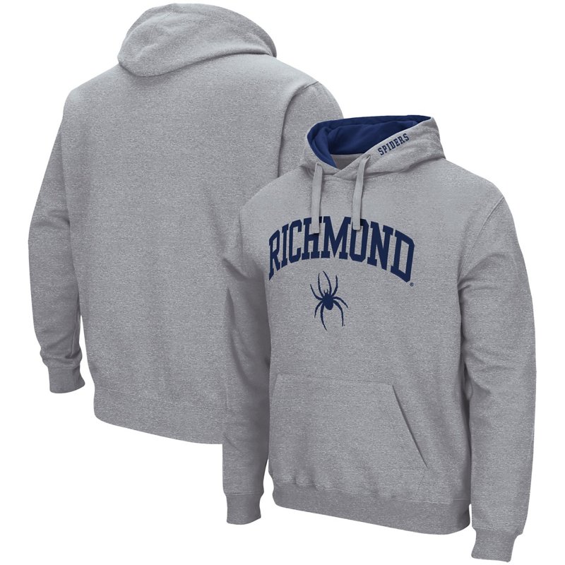 Colosseum Heathered Gray Richmond Spiders Arch And Logo Pullover Hoodie-image