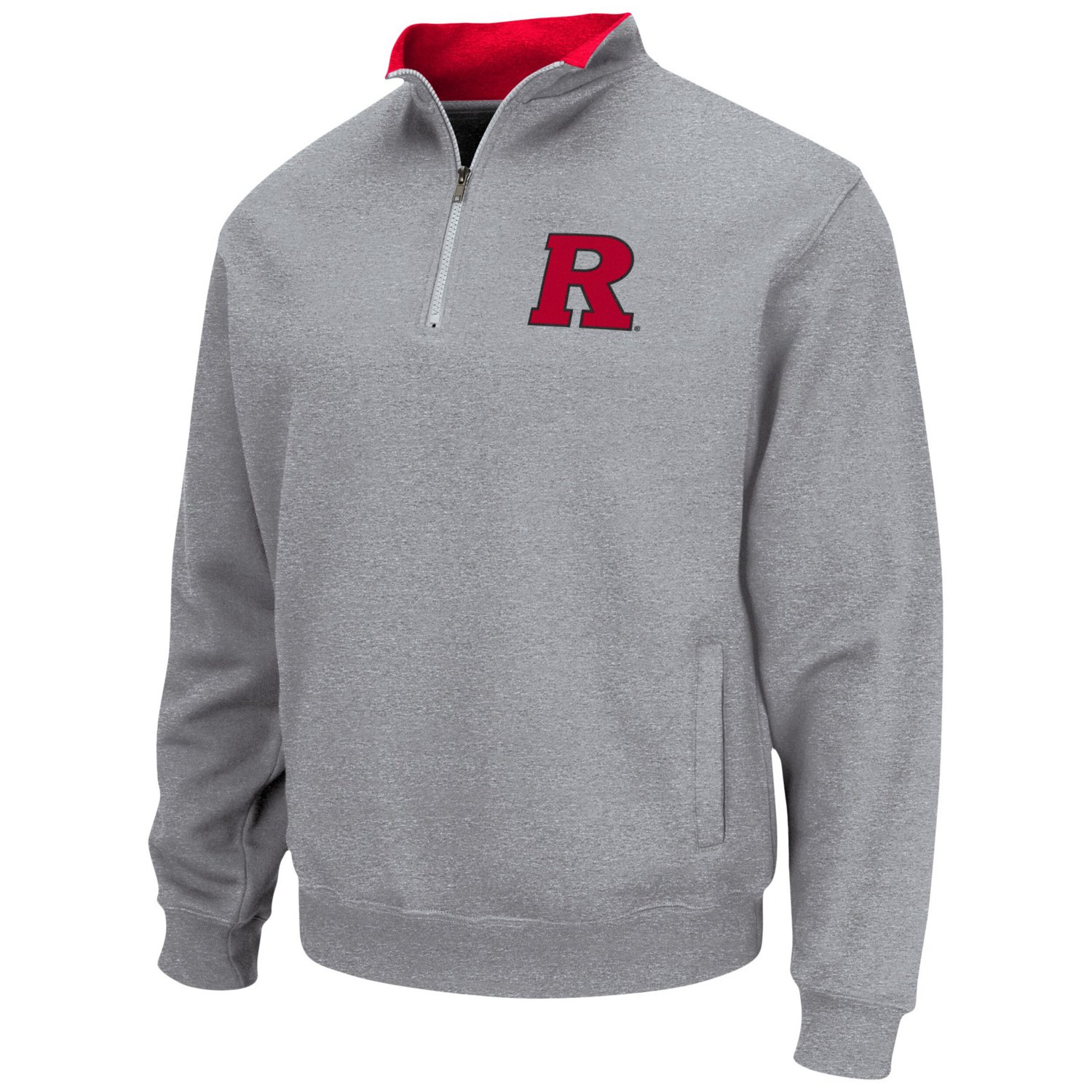 Colosseum Heathered Gray Rutgers Scarlet Knights Tortugas Team Logo Quarter-Zip Jacket