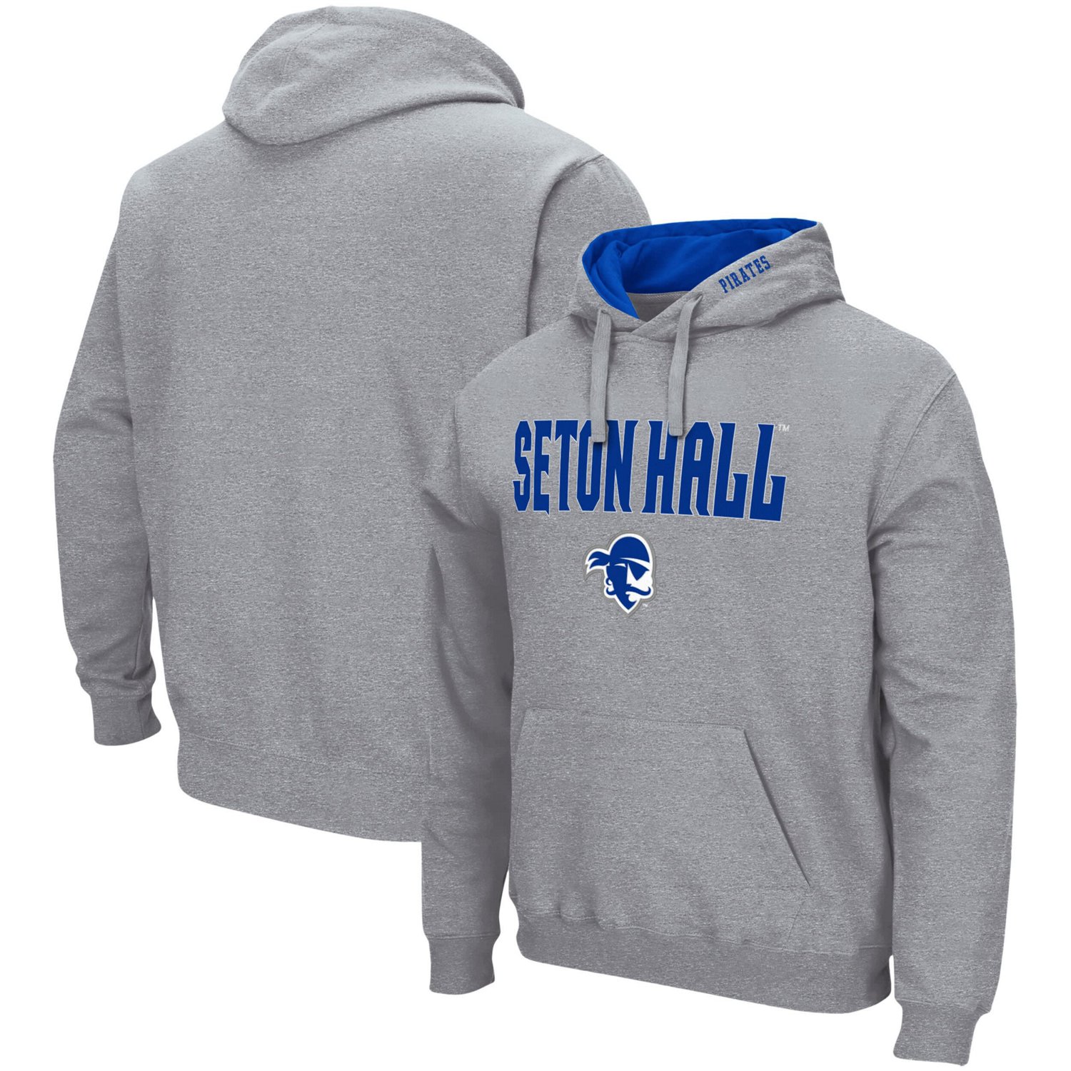 Colosseum Heathered Gray Seton Hall Pirates Arch  Logo 30 Pullover Hoodie                                                        - view number 1