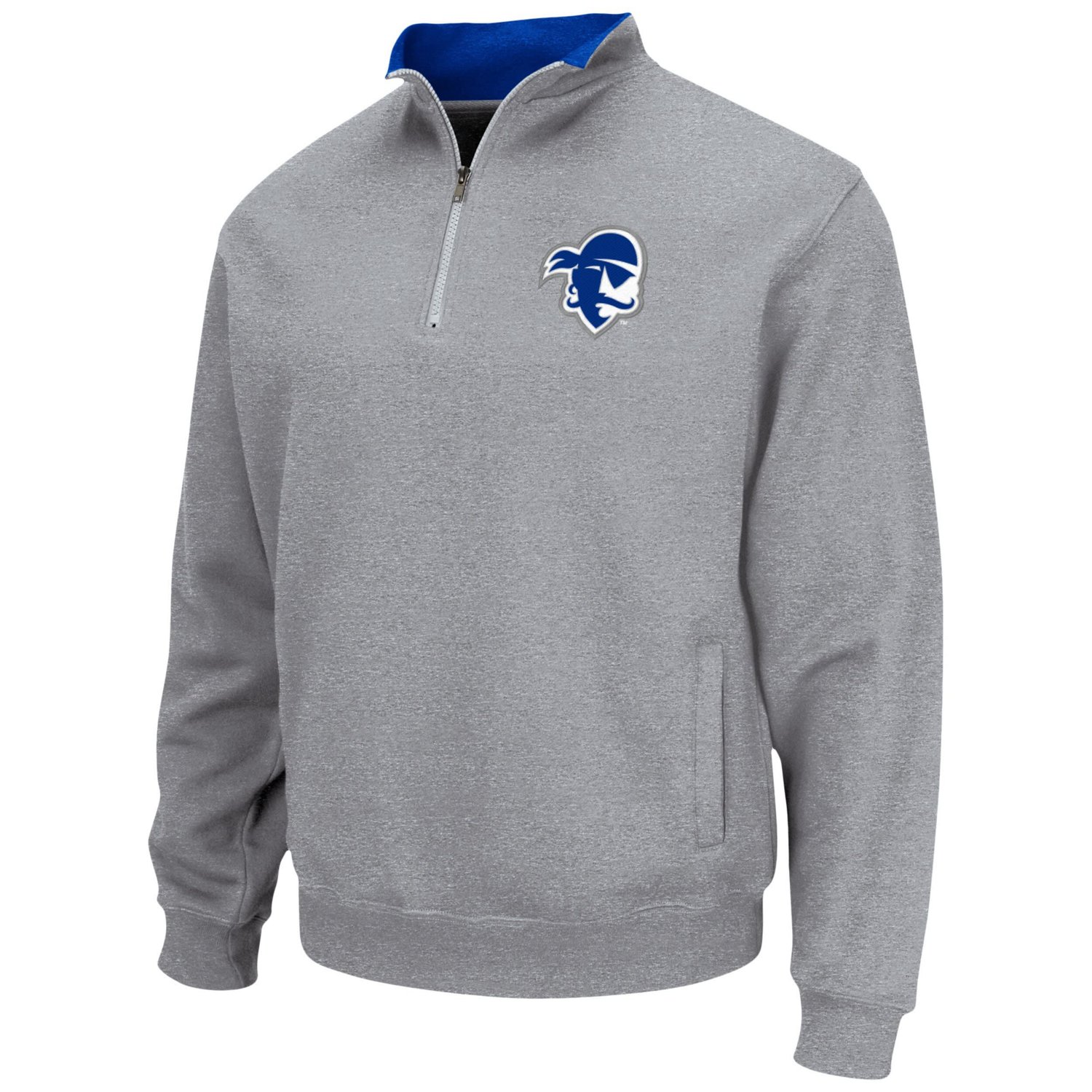 Colosseum Heathered Gray Seton Hall Pirates Tortugas Team Logo Quarter-Zip Jacket - view number 2