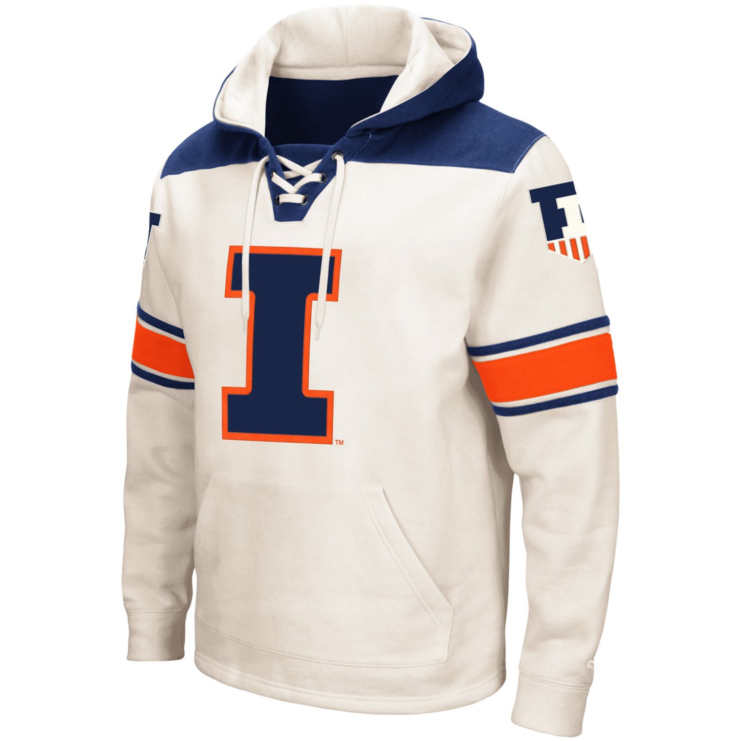 Colosseum Illinois Fighting Illini 20 Lace-Up Pullover Hoodie - view number 2