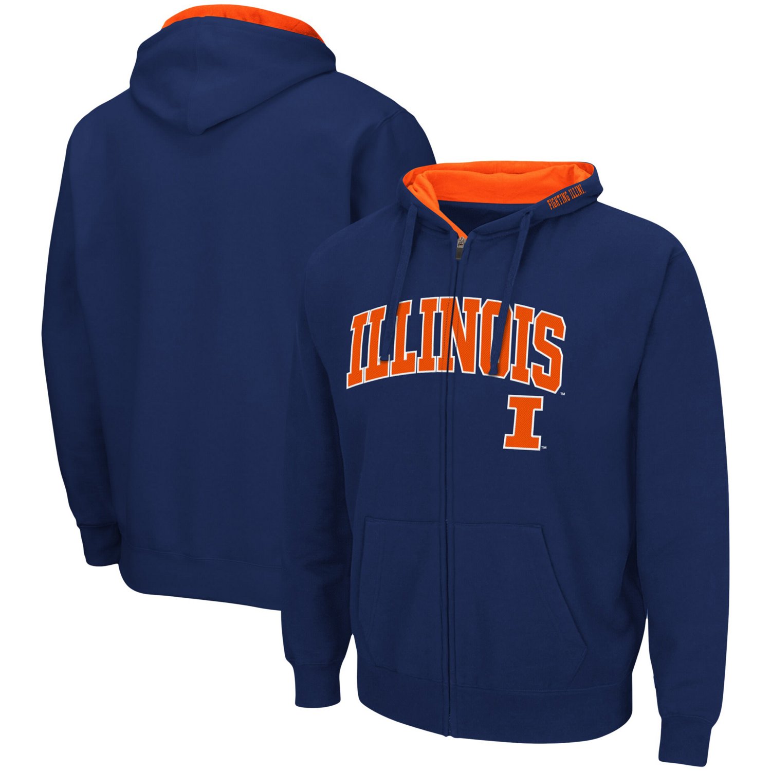 Colosseum Illinois Fighting Illini Arch  Logo 30 Full-Zip Hoodie - view number 1