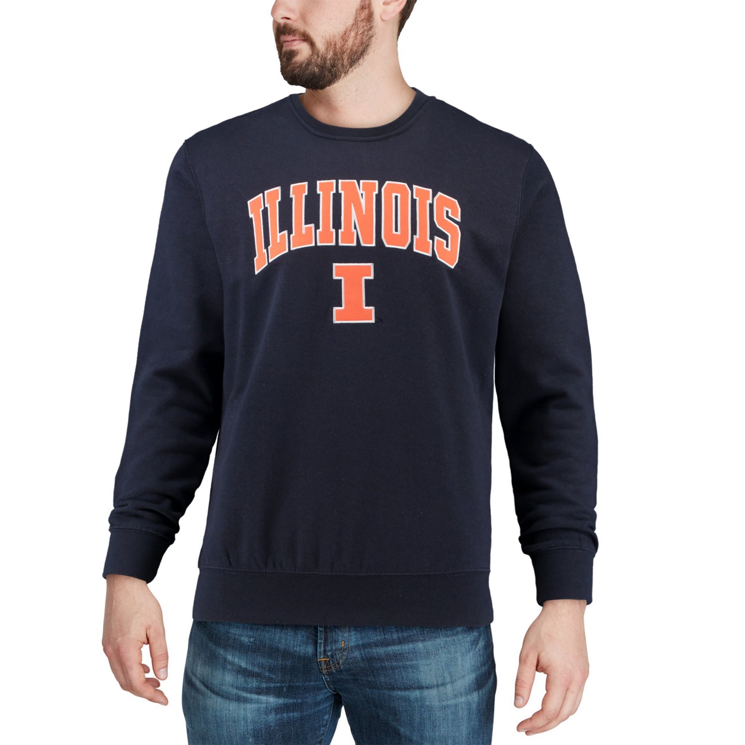 Colosseum Illinois Fighting Illini Arch  Logo Crew Neck Sweatshirt                                                               - view number 4