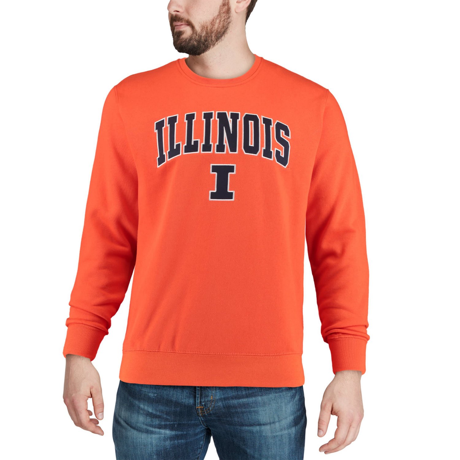 Colosseum Illinois Fighting Illini Arch  Logo Crew Neck Sweatshirt                                                               - view number 4