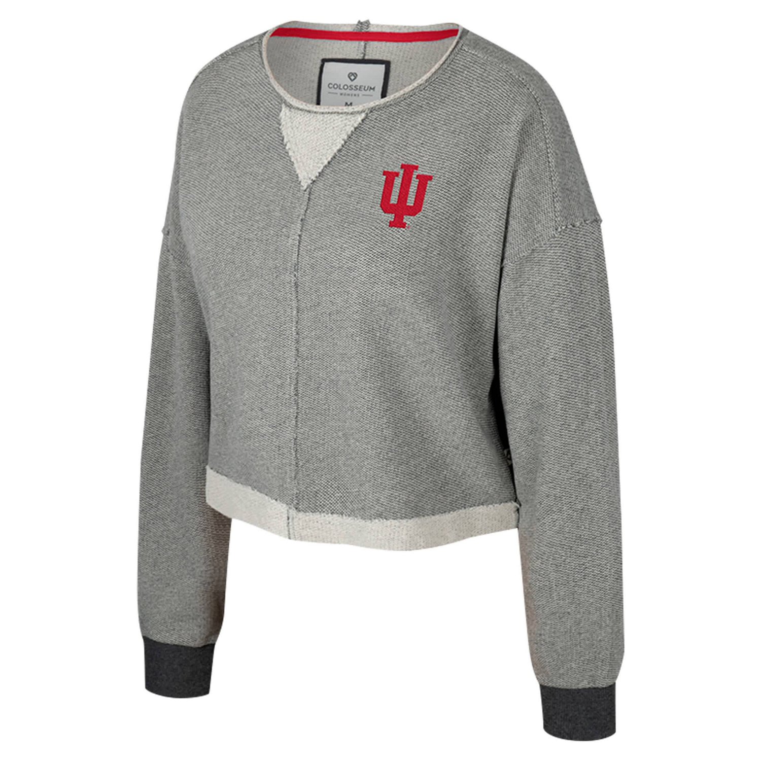 Colosseum Indiana Hoosiers Magnum Scoop Neck Cropped Pullover Sweatshirt