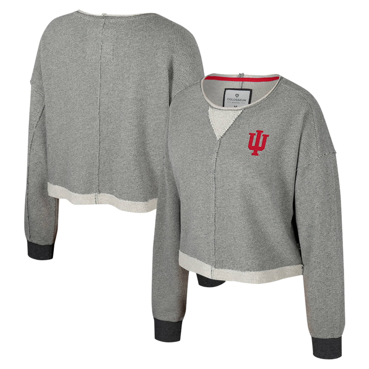Colosseum Indiana Hoosiers Magnum Scoop Neck Cropped Pullover Sweatshirt
