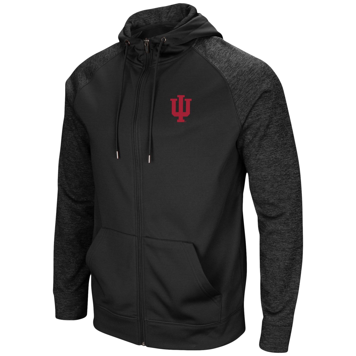Colosseum Indiana Hoosiers out 30 Tonal Raglan Full-Zip Hoodie