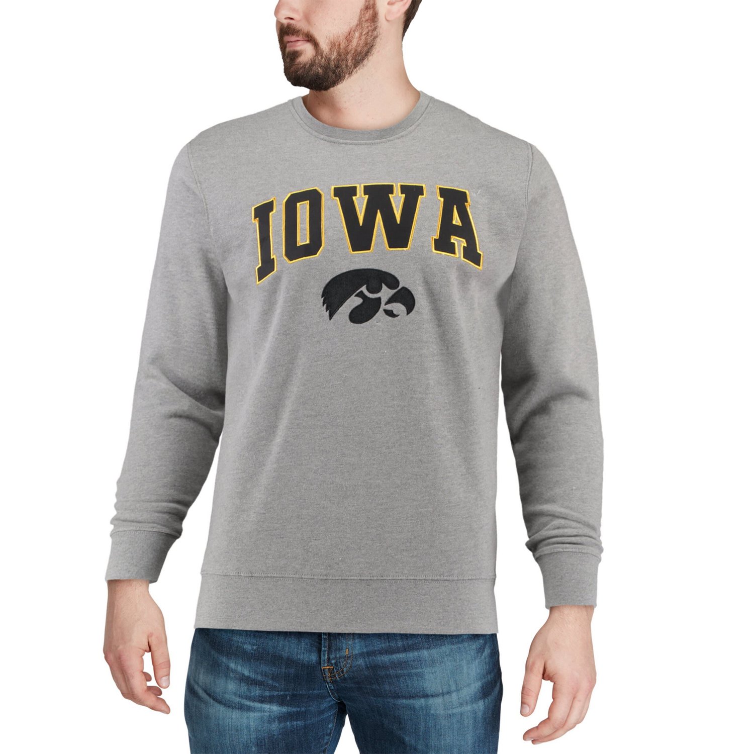 Colosseum Iowa Hawkeyes Arch  Logo Crew Neck Sweatshirt                                                                          - view number 4