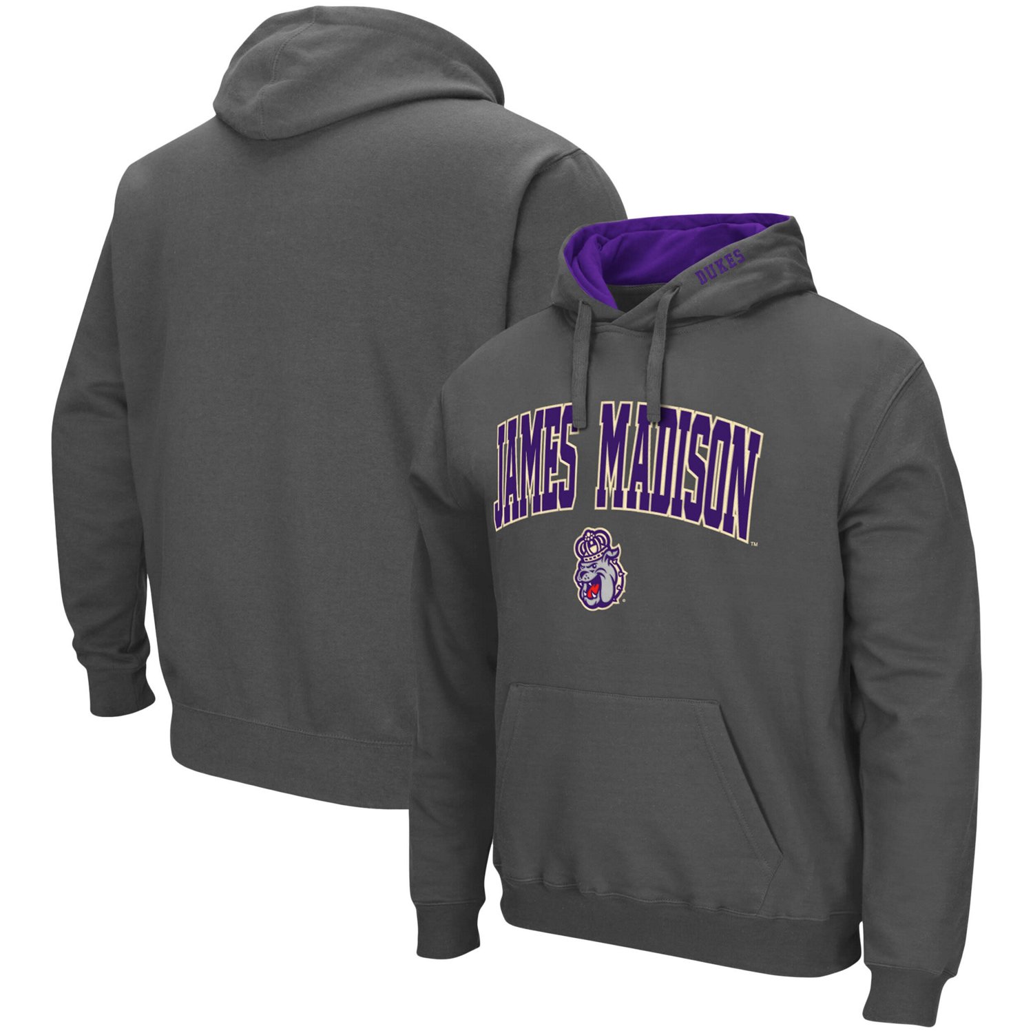 Colosseum James Madison Dukes Arch and Logo Pullover Hoodie