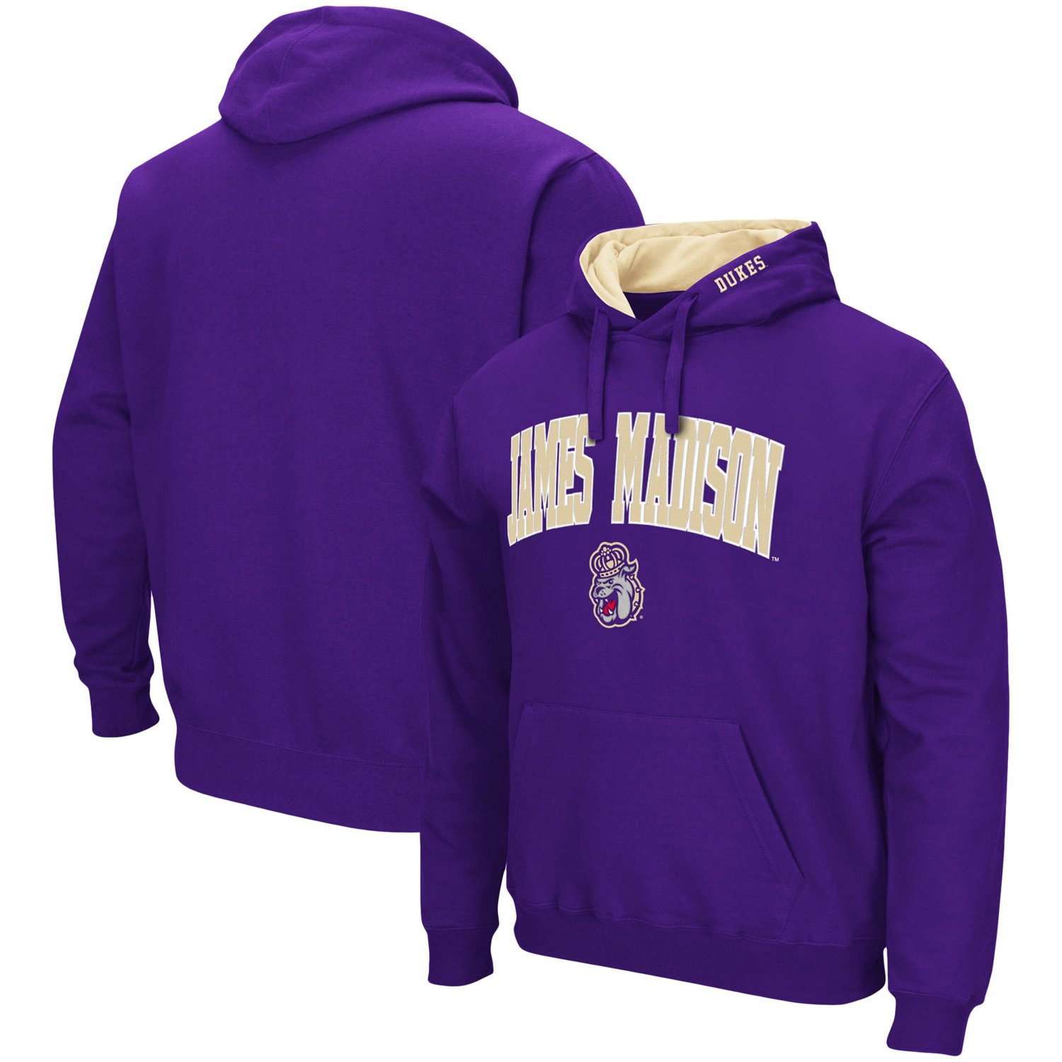 Colosseum James Madison Dukes Arch and Logo Pullover Hoodie