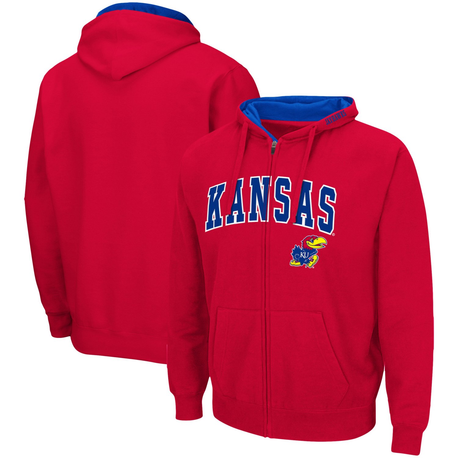 Colosseum Kansas Jayhawks Arch  Logo 30 Full-Zip Hoodie
