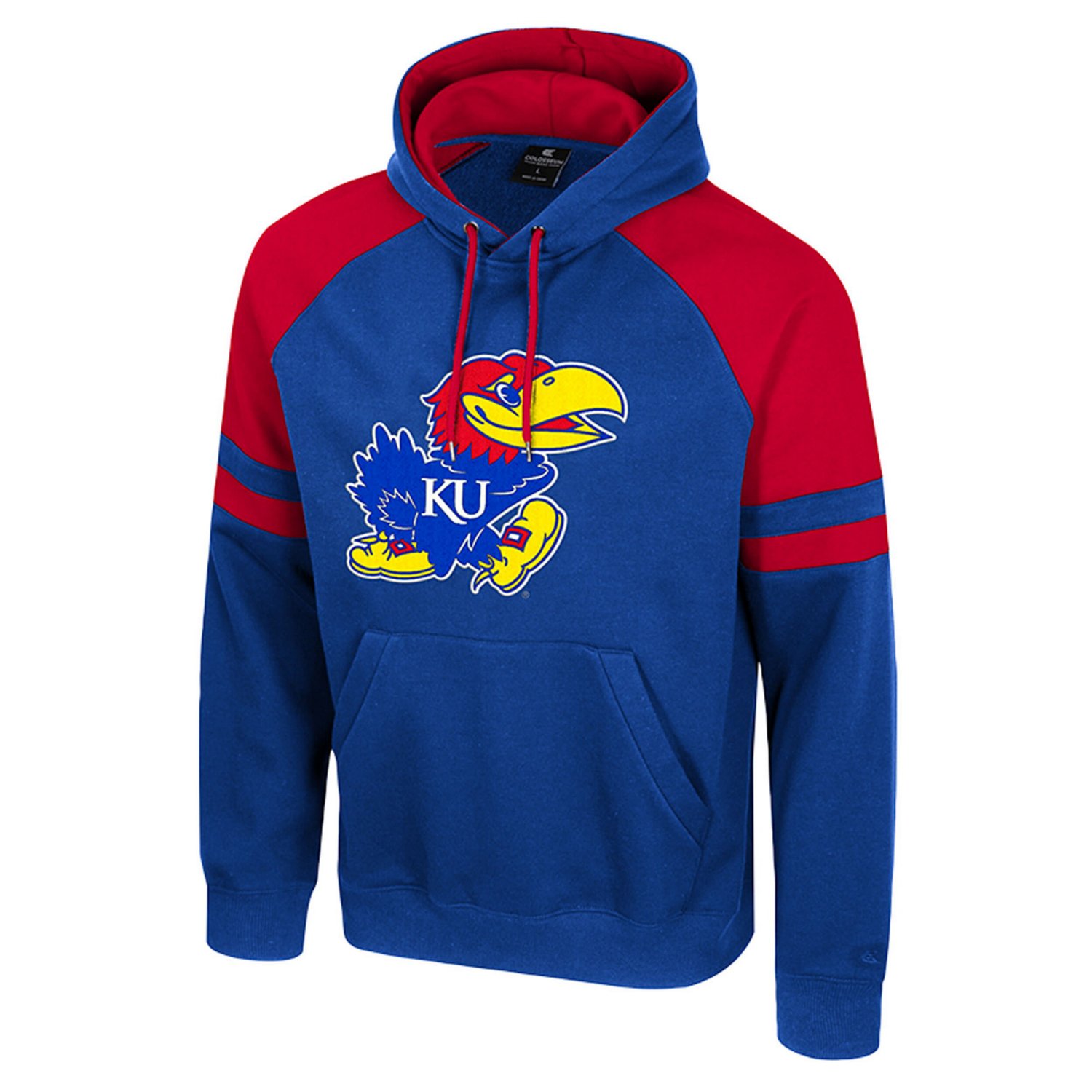 Colosseum Kansas Jayhawks Todd Raglan Pullover Hoodie                                                                            - view number 2