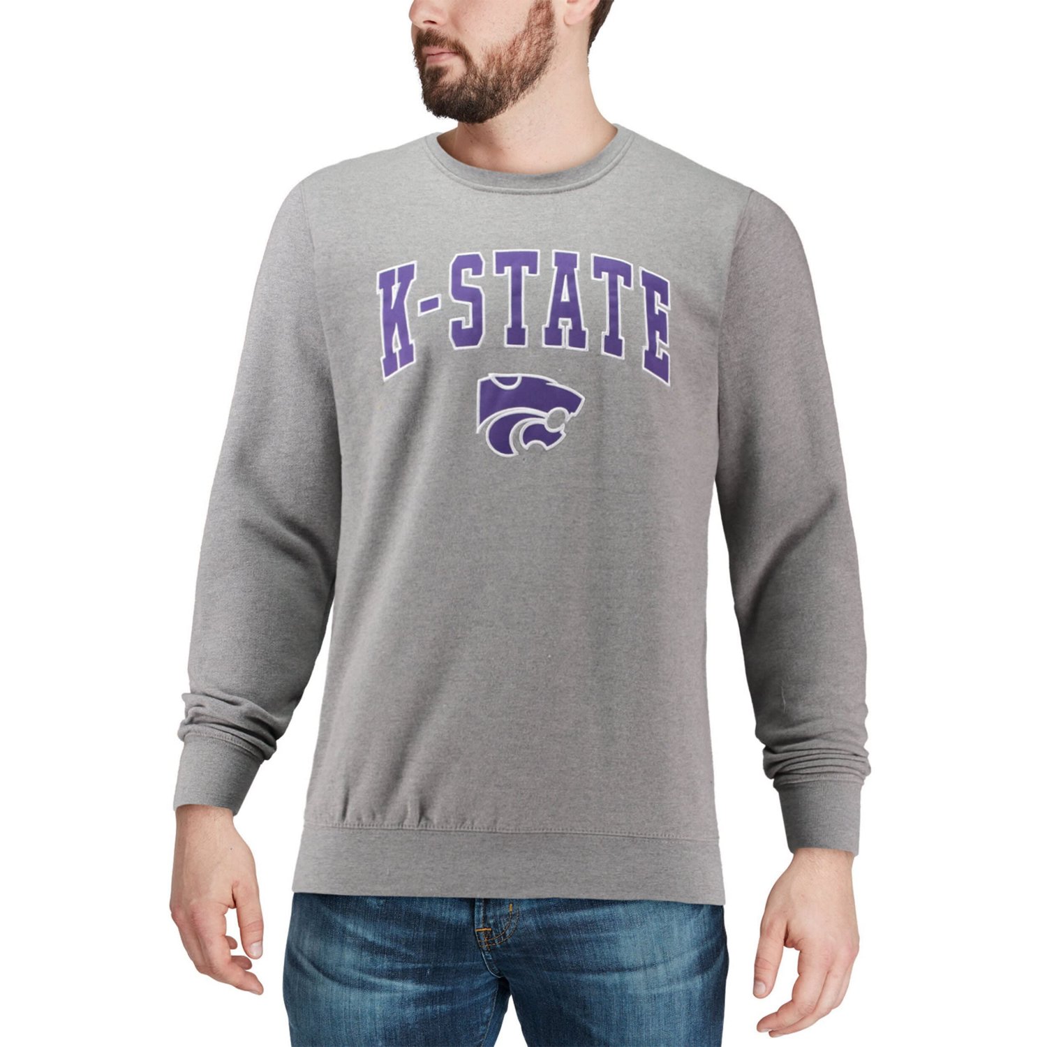 Colosseum Kansas State Wildcats Arch  Logo Crew Neck Sweatshirt - view number 4
