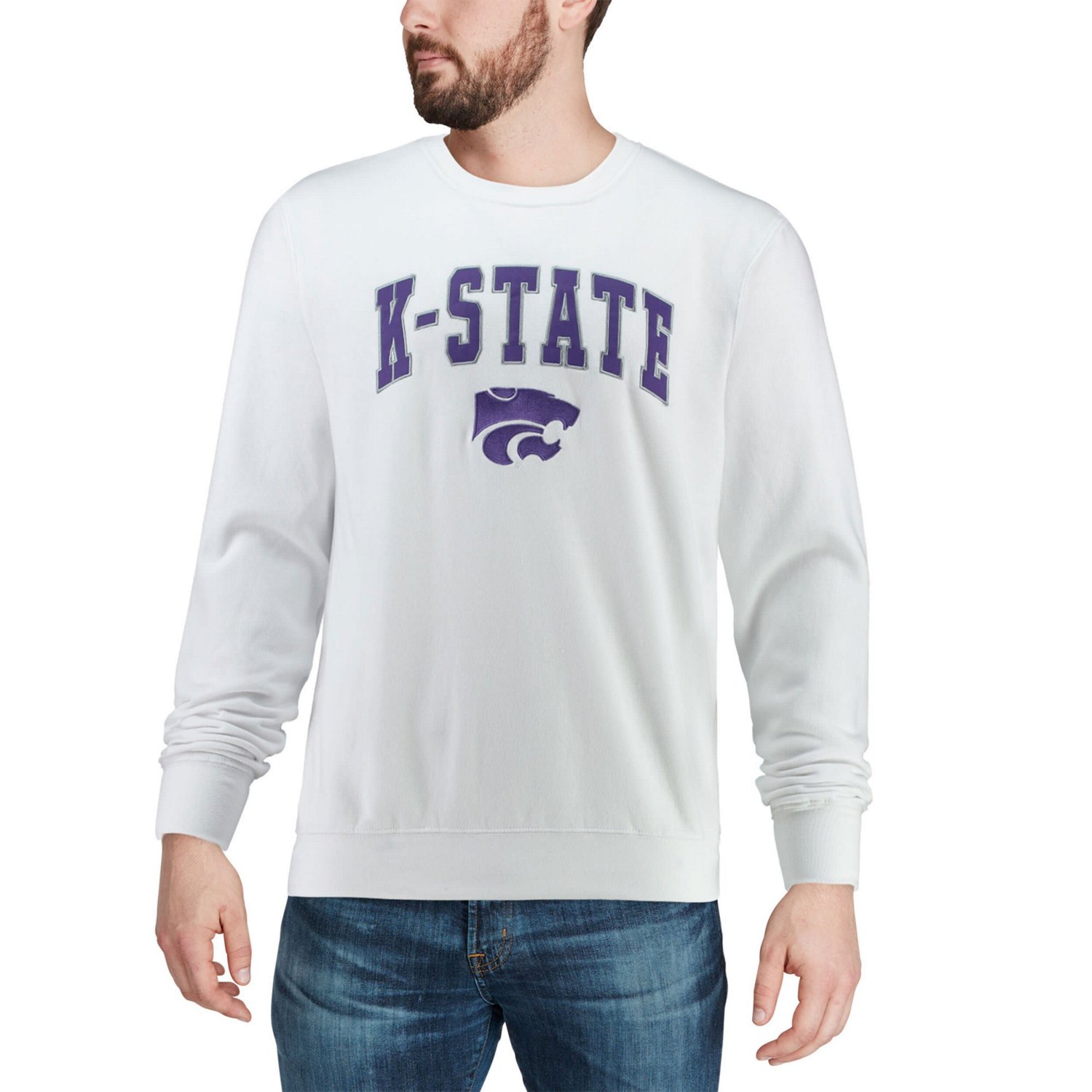 Colosseum Kansas State Wildcats Arch  Logo Crew Neck Sweatshirt                                                                  - view number 4