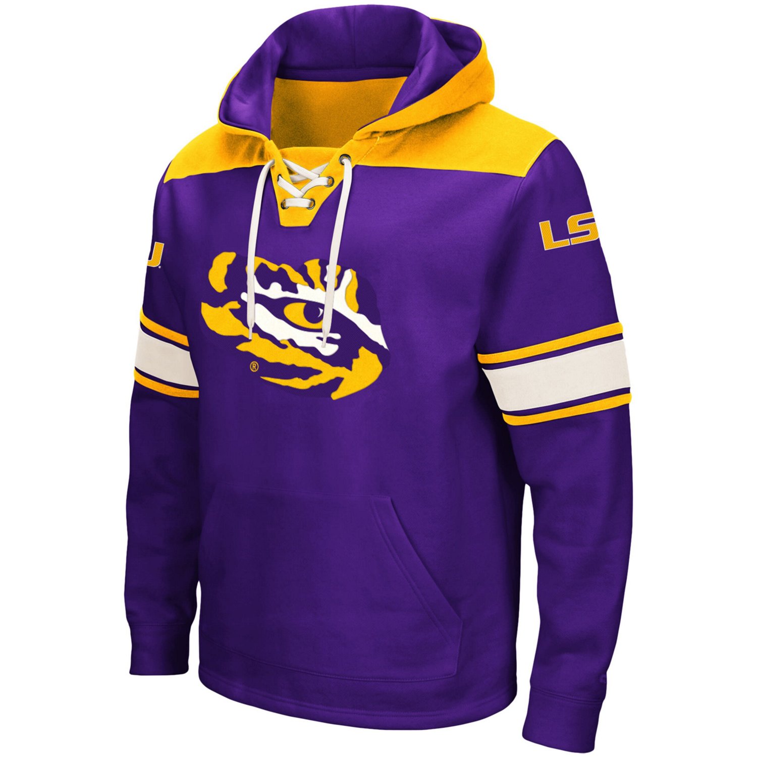 Colosseum LSU Tigers 20 Lace-Up Pullover Hoodie - view number 2