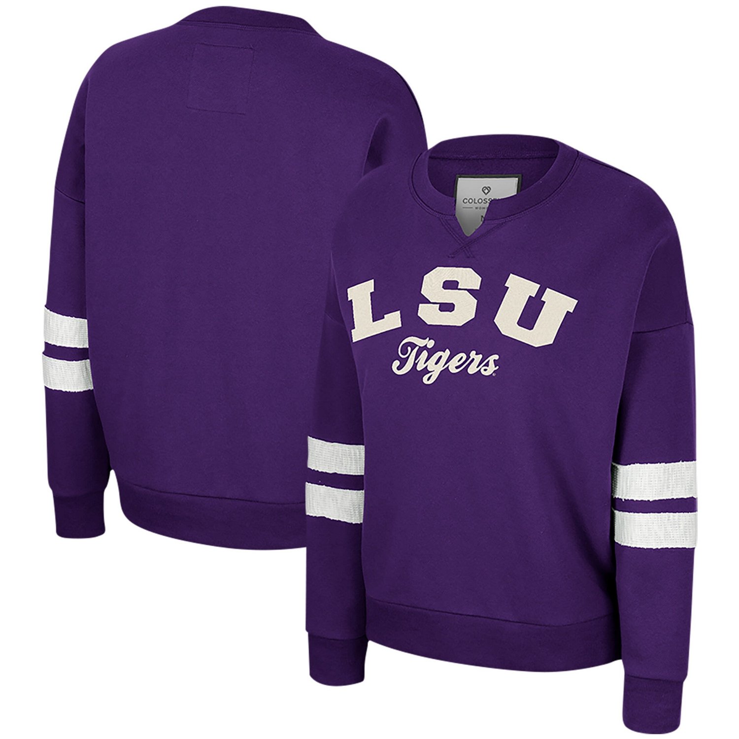 Colosseum LSU Tigers Perfect Date Notch Neck Pullover Sweatshirt                                                                 - view number 1