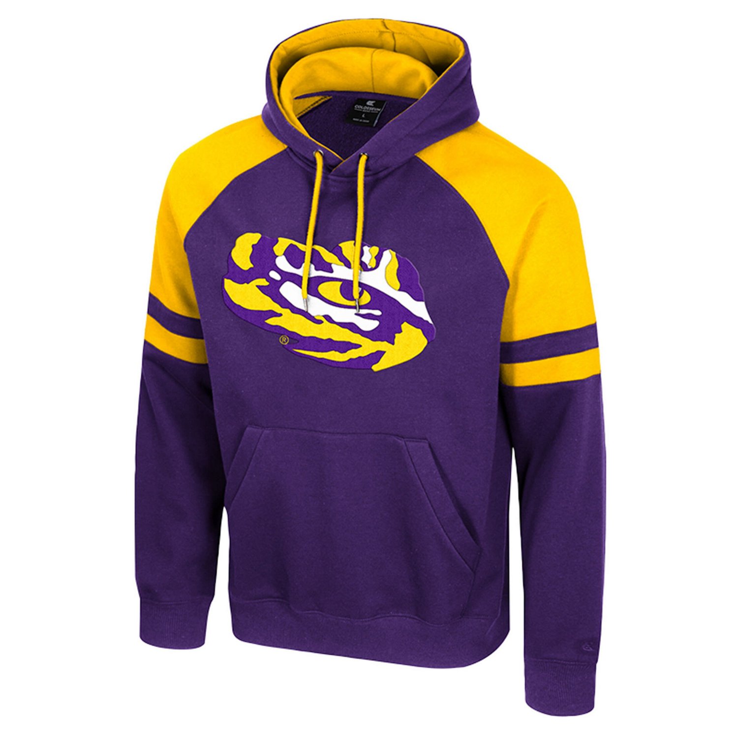 Colosseum LSU Tigers Todd Raglan Pullover Hoodie - view number 2