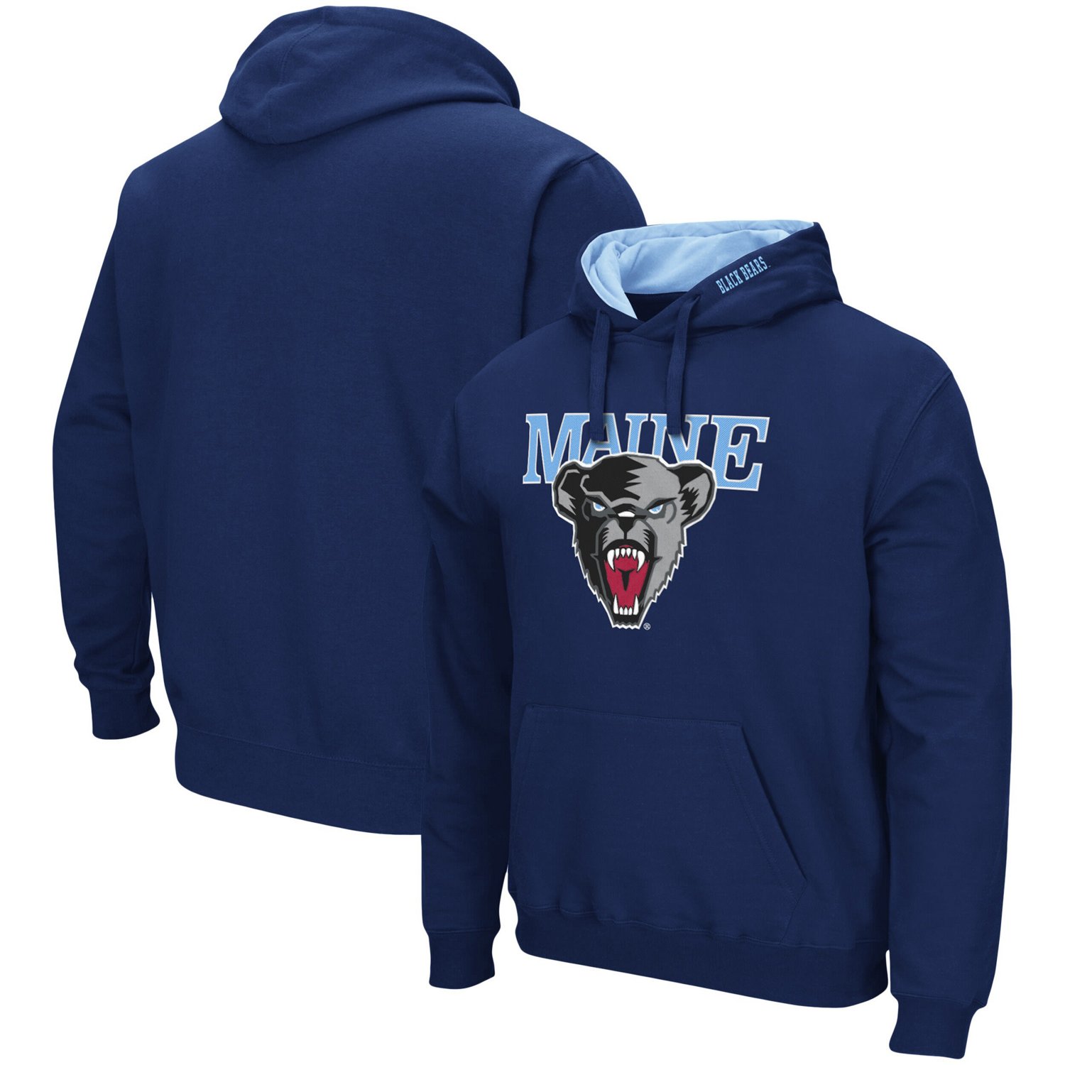 Colosseum Maine Black Bears Arch and Logo Pullover Hoodie                                                                        - view number 1