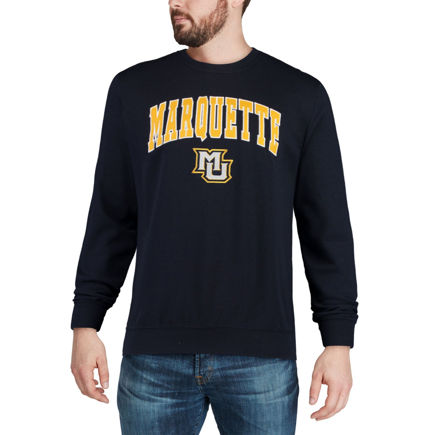 Colosseum Marquette Golden Eagles Arch  Logo Crew Neck Sweatshirt - view number 4