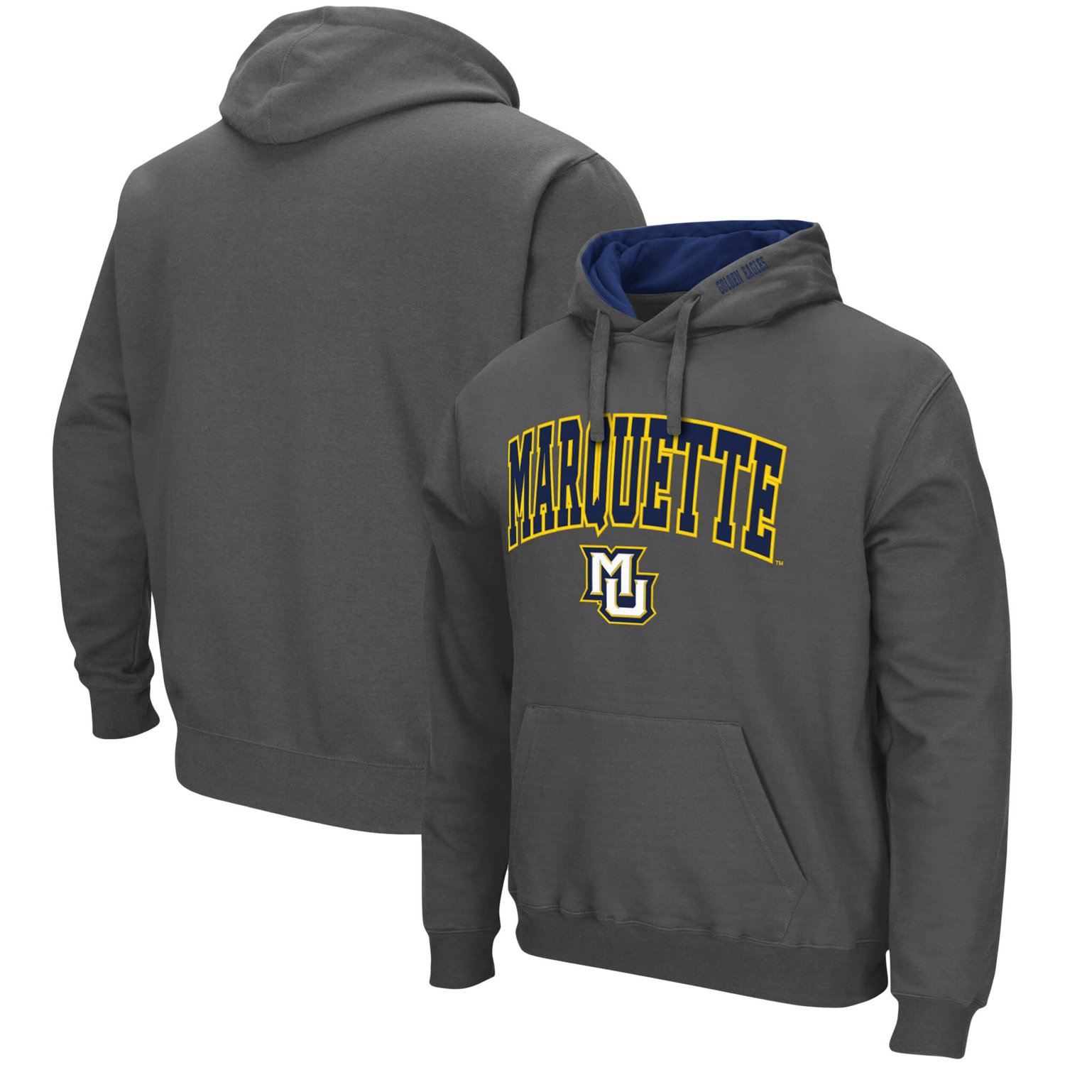 Colosseum Marquette Golden Eagles Arch and Logo Pullover Hoodie