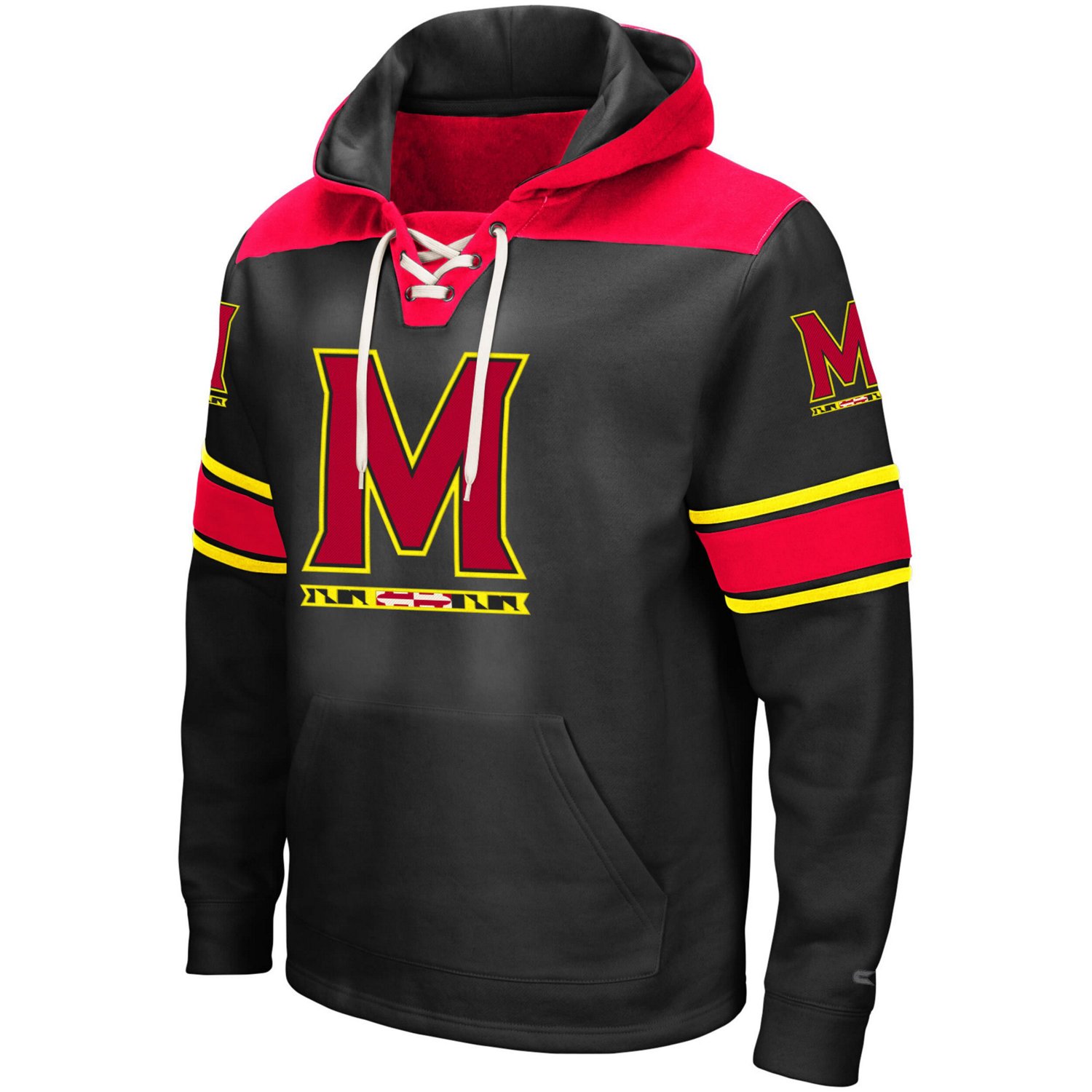 Colosseum Maryland Terrapins 20 Lace-Up Pullover Hoodie
