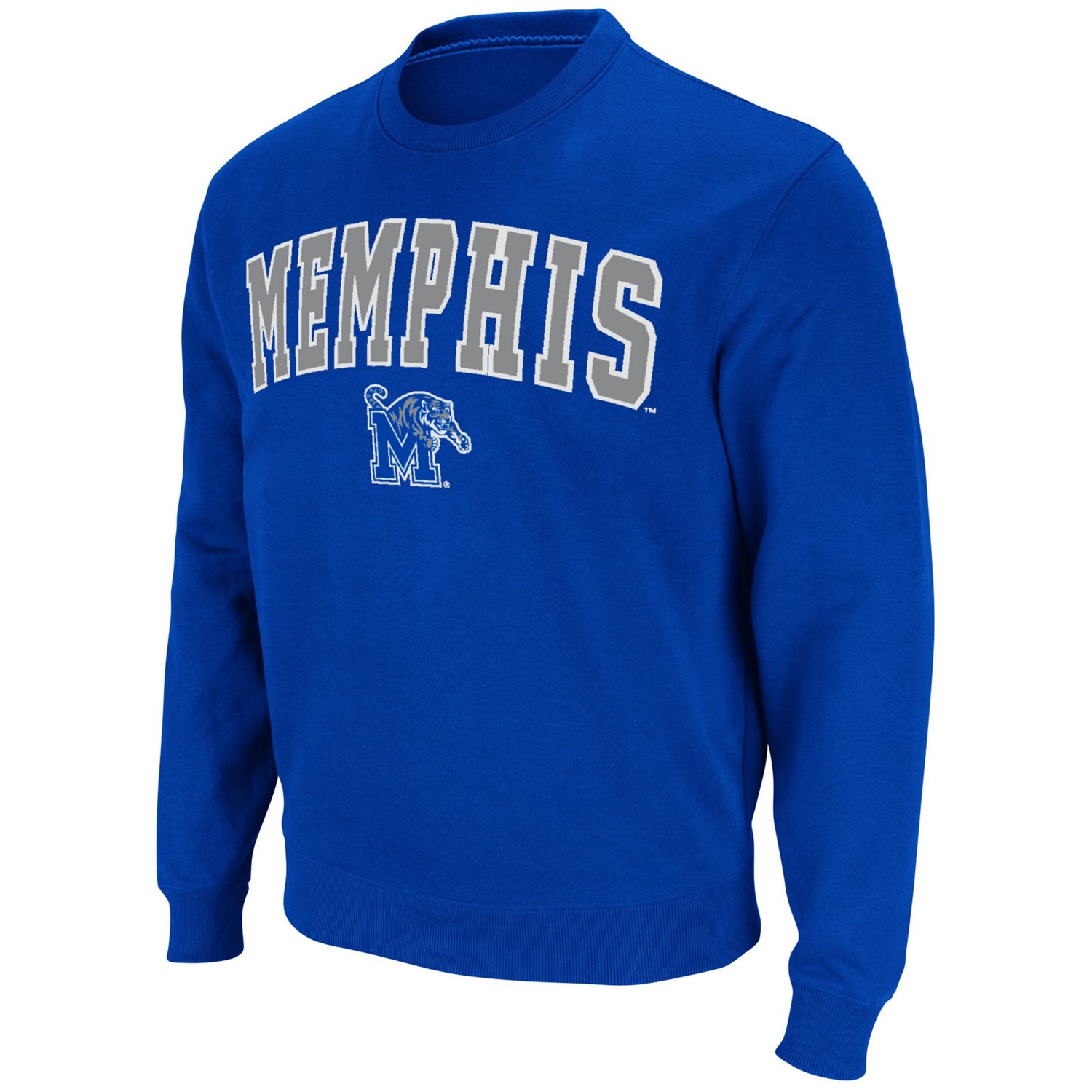 Colosseum Memphis Tigers Arch  Logo Tackle Twill Pullover Sweatshirt                                                             - view number 2