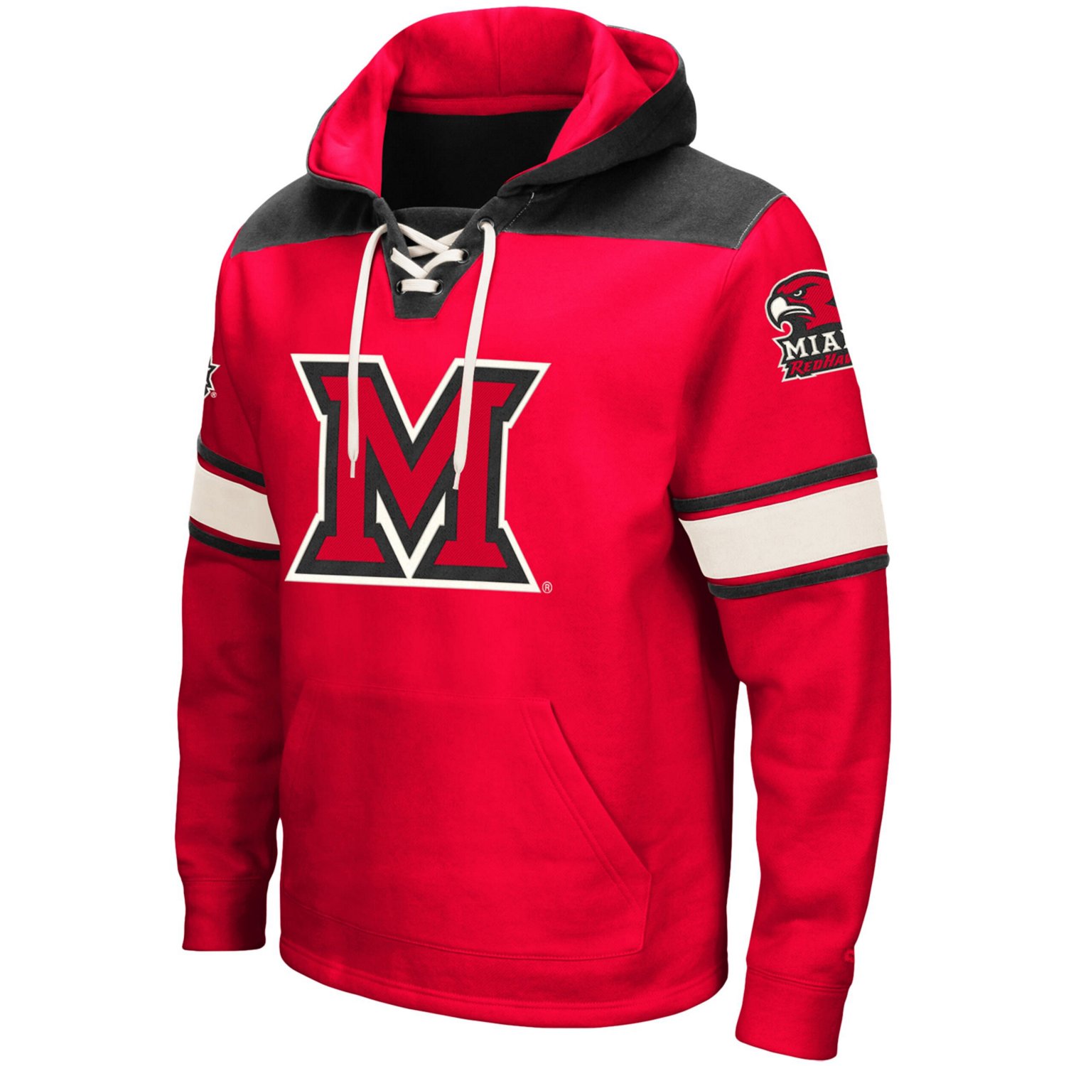 Colosseum Miami University Hawks 20 Lace-Up Pullover Hoodie                                                                      - view number 2