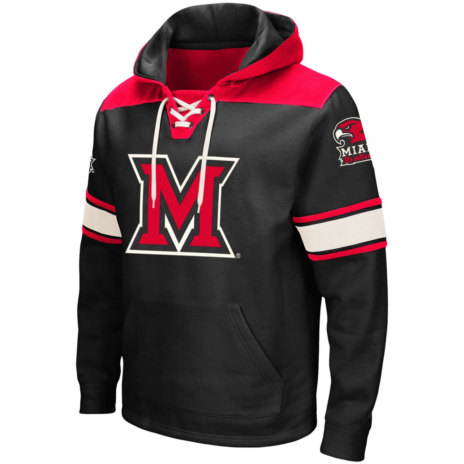 Colosseum Miami University RedHawks 20 Lace-Up Pullover Hoodie - view number 2