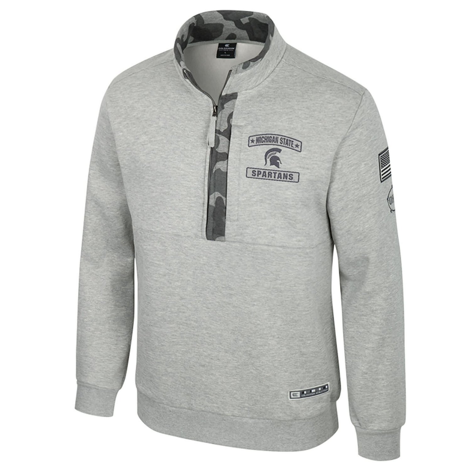 Colosseum Michigan State Spartans OORAH OHT Military Appreciation Fleece Quarter-Zip Jacket - view number 2