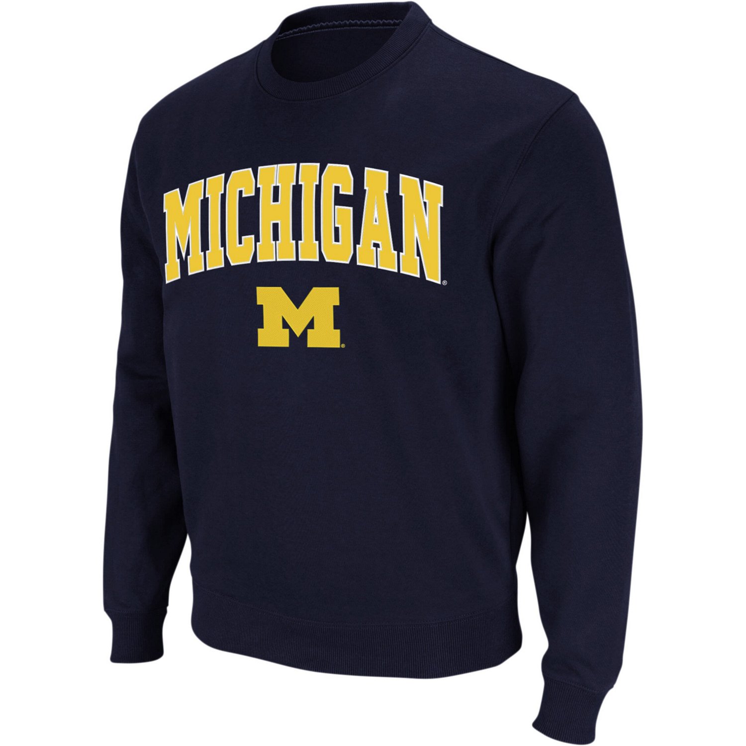 Colosseum Michigan Wolverines Arch  Logo Crew Neck Sweatshirt - view number 2