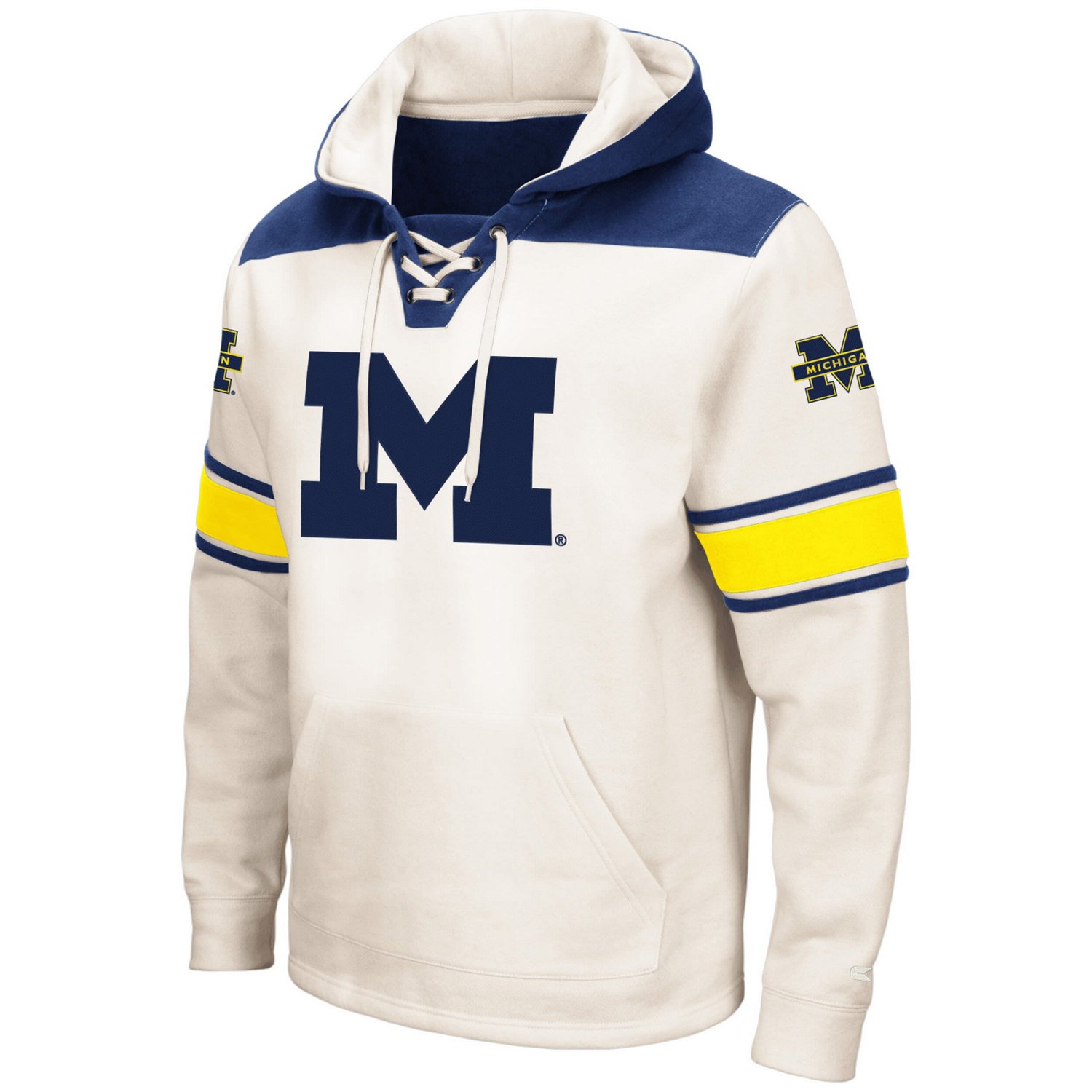 Colosseum Michigan Wolverines Big  Tall Hockey Lace-Up Pullover Hoodie