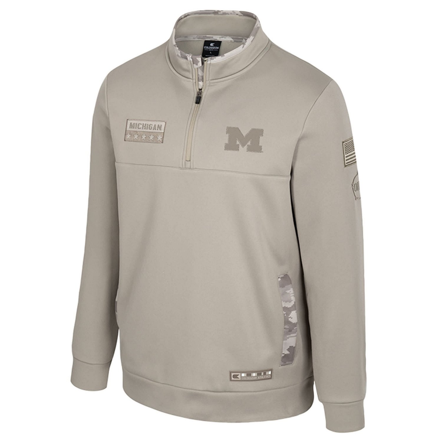 Colosseum Michigan Wolverines Operation Hat Trick Battalion Quarter-Zip Pullover - view number 3