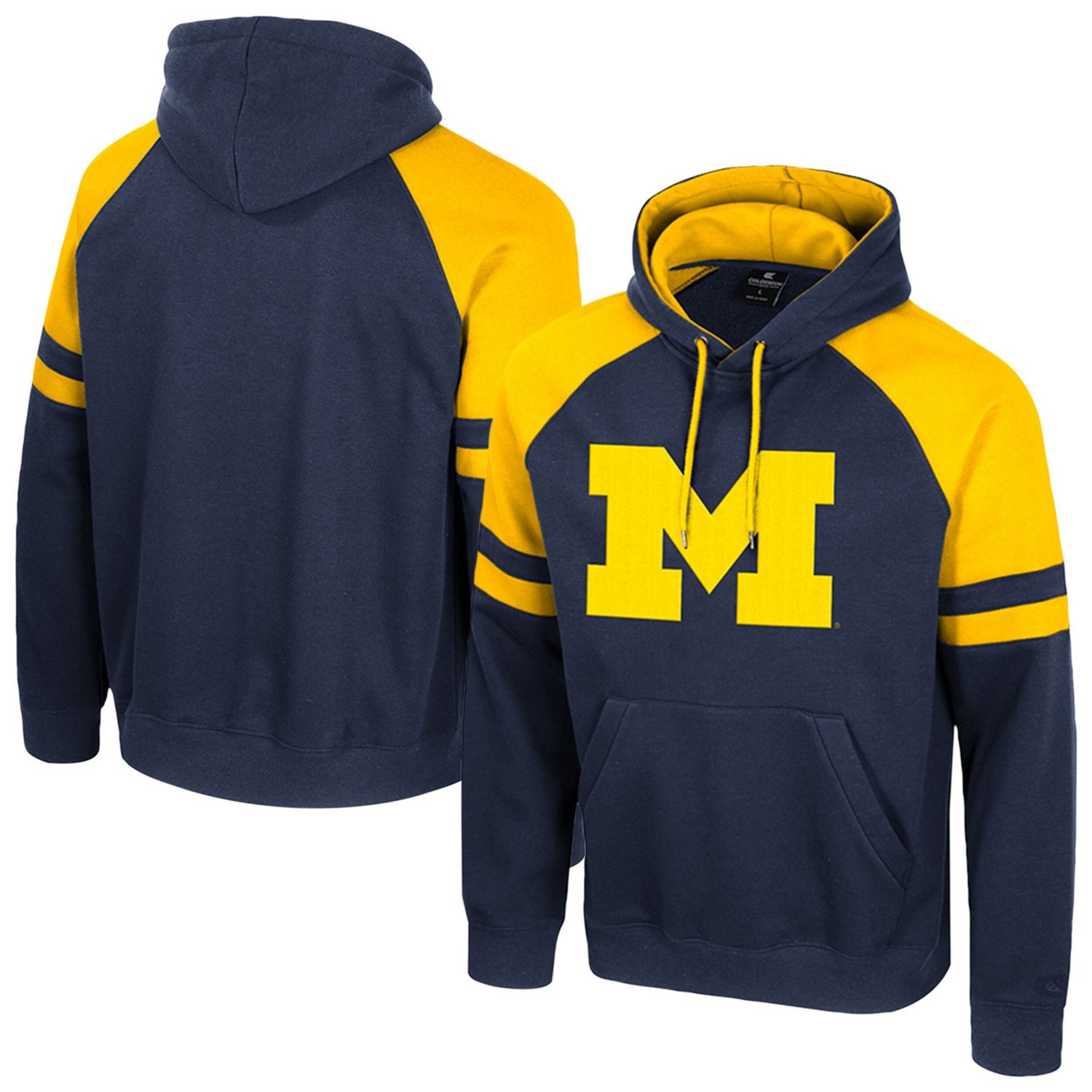 Colosseum Michigan Wolverines Todd Raglan Pullover Hoodie - view number 1