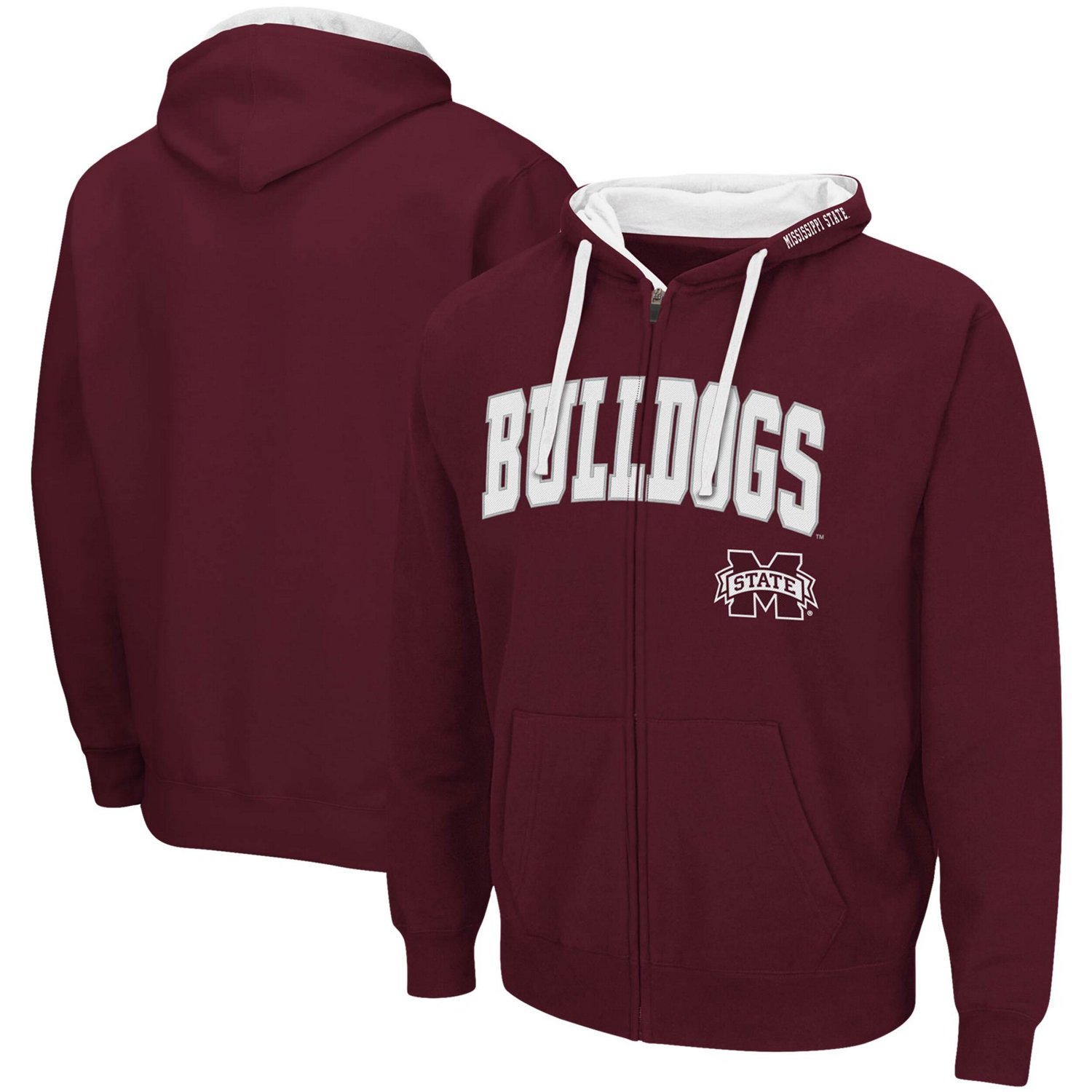 Colosseum Mississippi State Bulldogs Big  Tall Full-Zip Hoodie