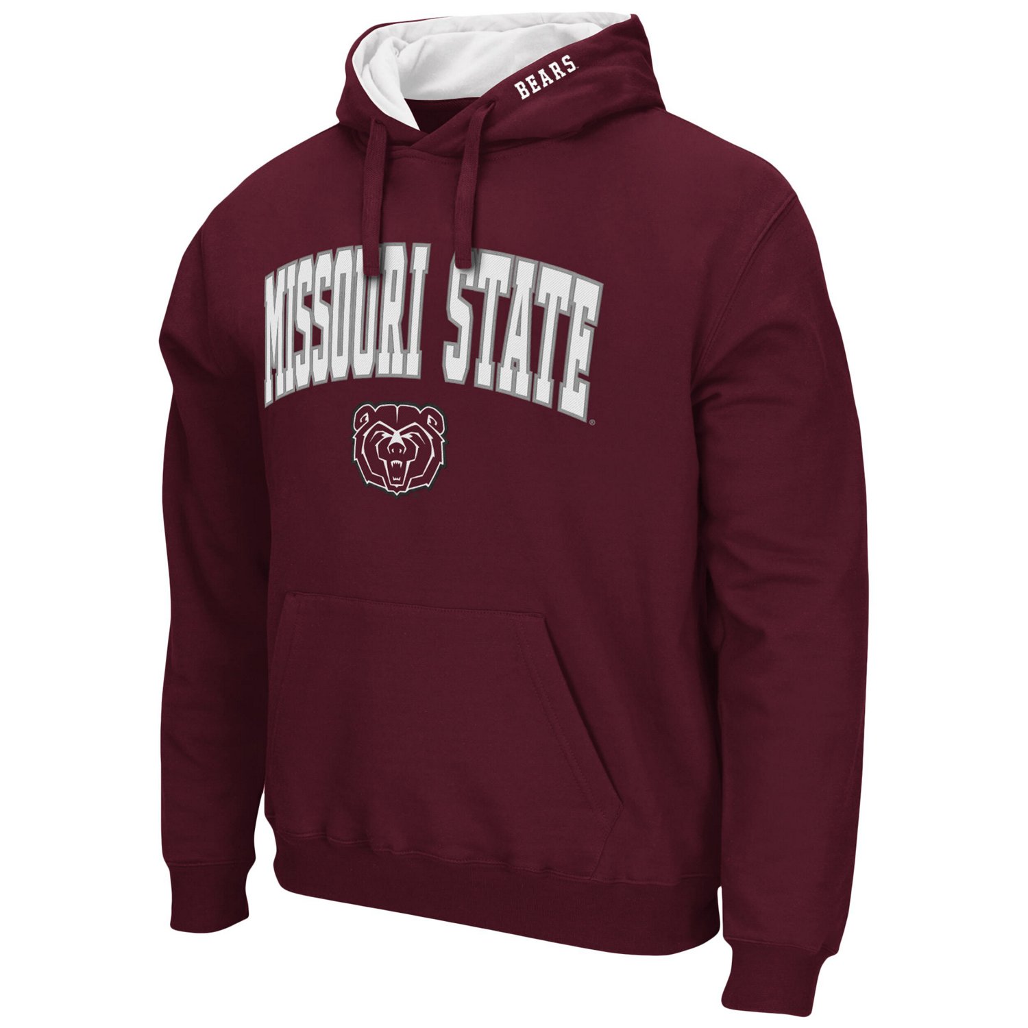 Colosseum Heathered Gray Missouri State University Bears Arch and Logo Pullover Hoodie - view number 2