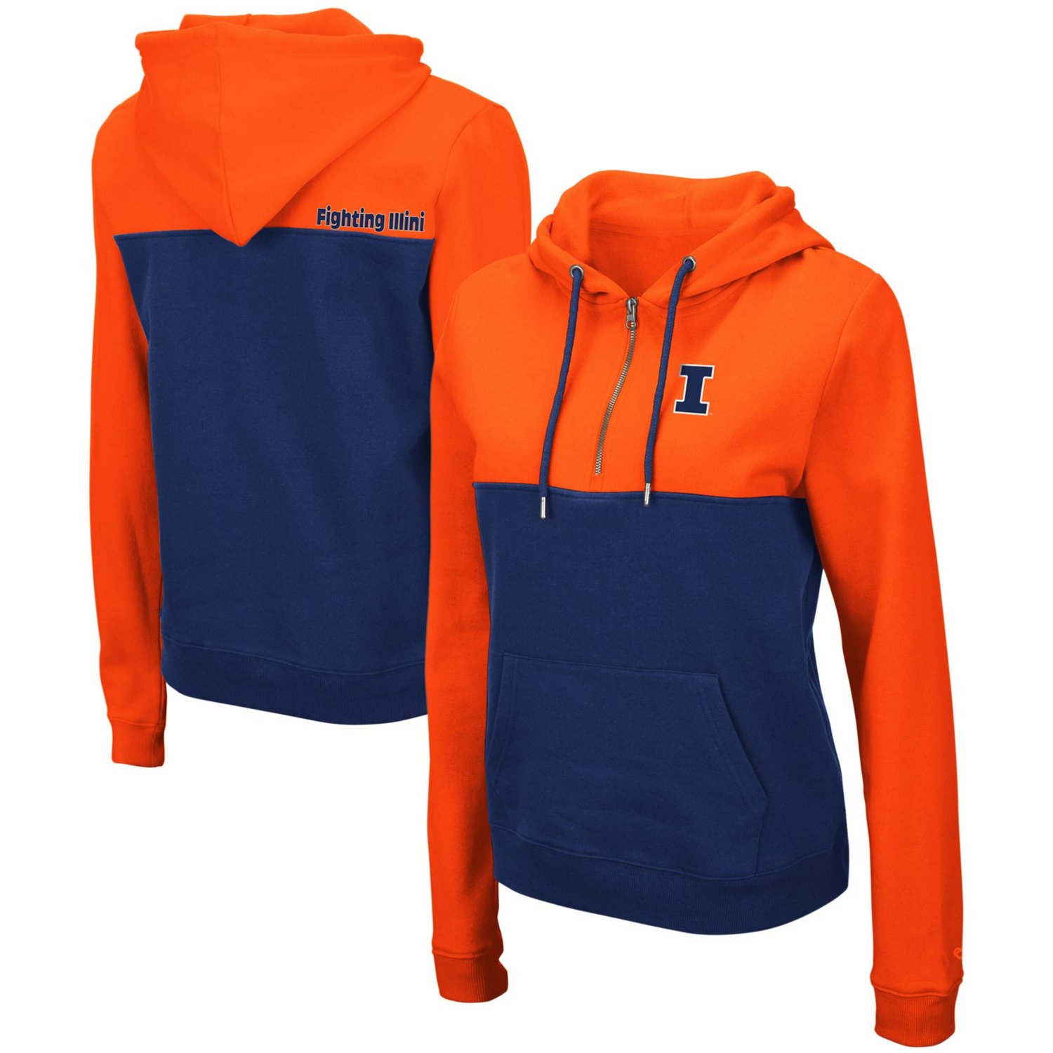 Colosseum Navy Illinois Fighting Illini Aidan Lightweight Half-Zip Hoodie