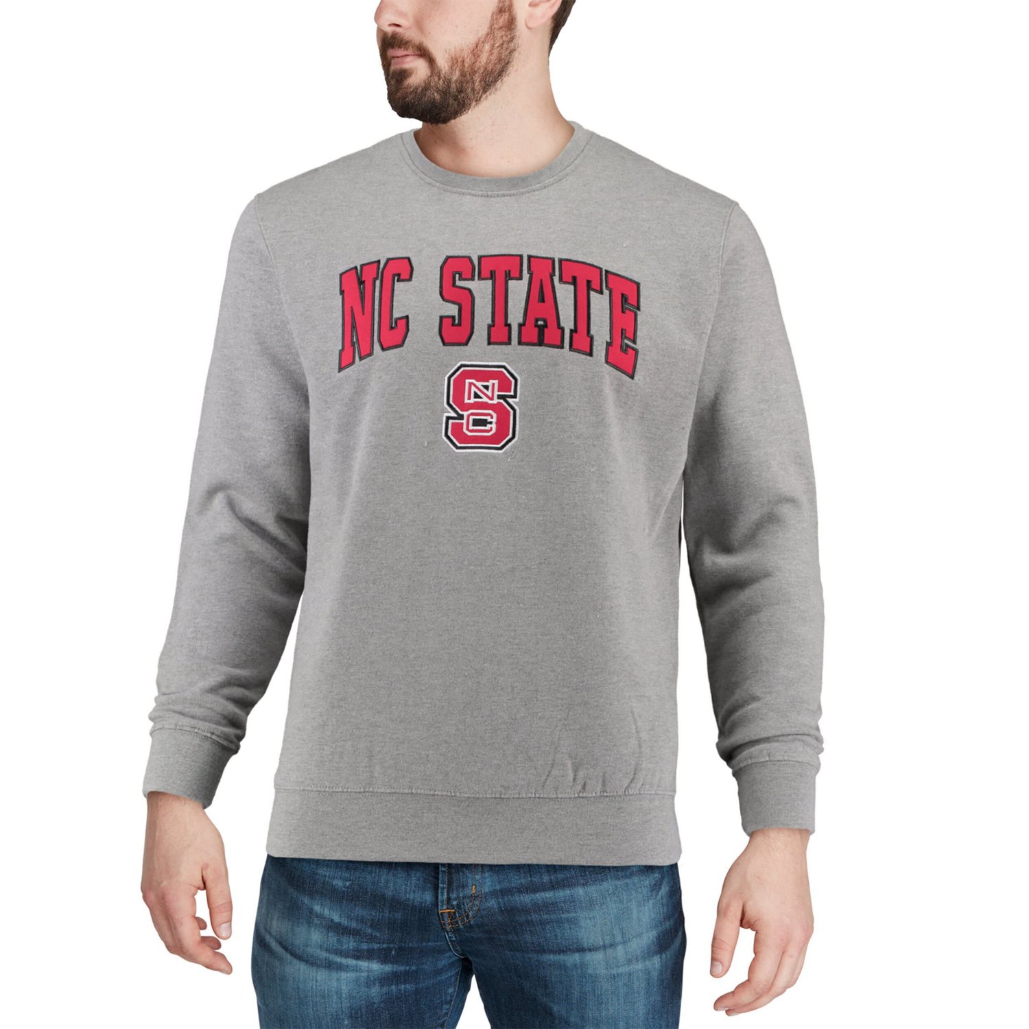 Colosseum NC State Wolfpack Arch  Logo Crew Neck Sweatshirt                                                                      - view number 4