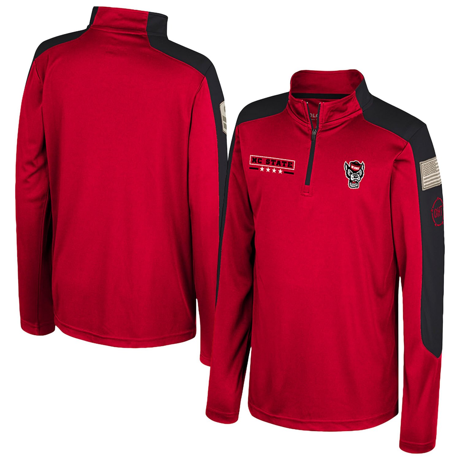 Colosseum NC State Wolfpack OHT Military Appreciation Cyclone Quarter-Zip Windshirt