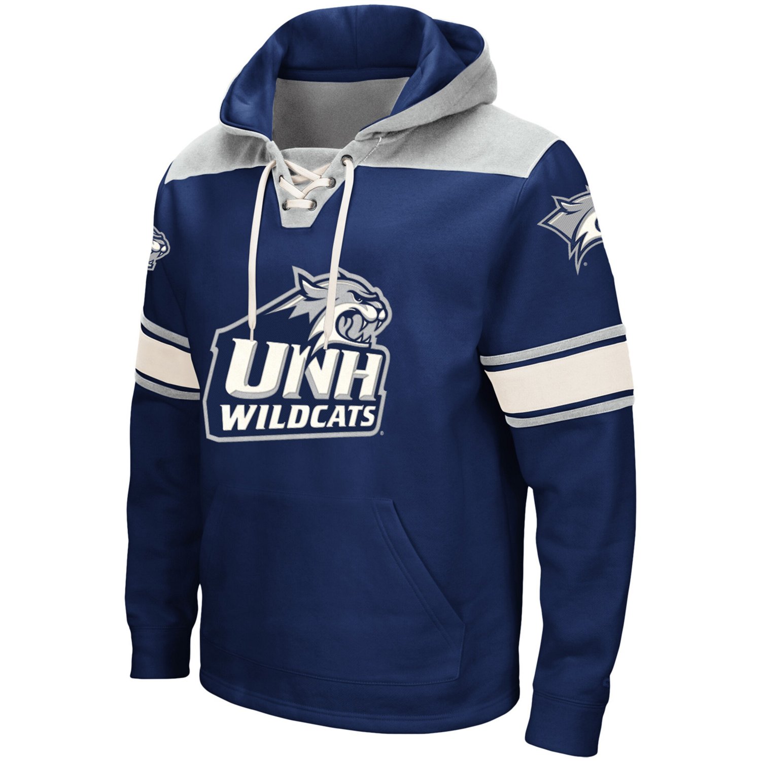 Colosseum New Hampshire Wildcats 20 Lace-Up Pullover Hoodie - view number 2
