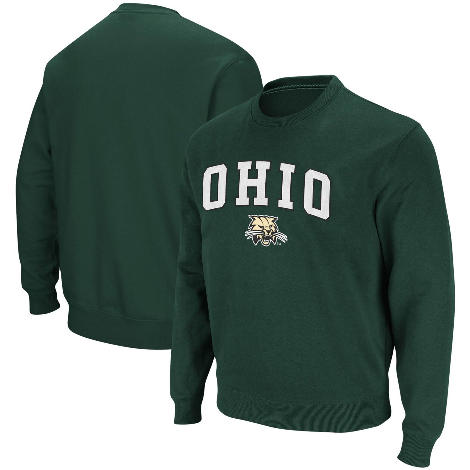 Colosseum Ohio Bobcats Arch  Logo Tackle Twill Pullover Sweatshirt